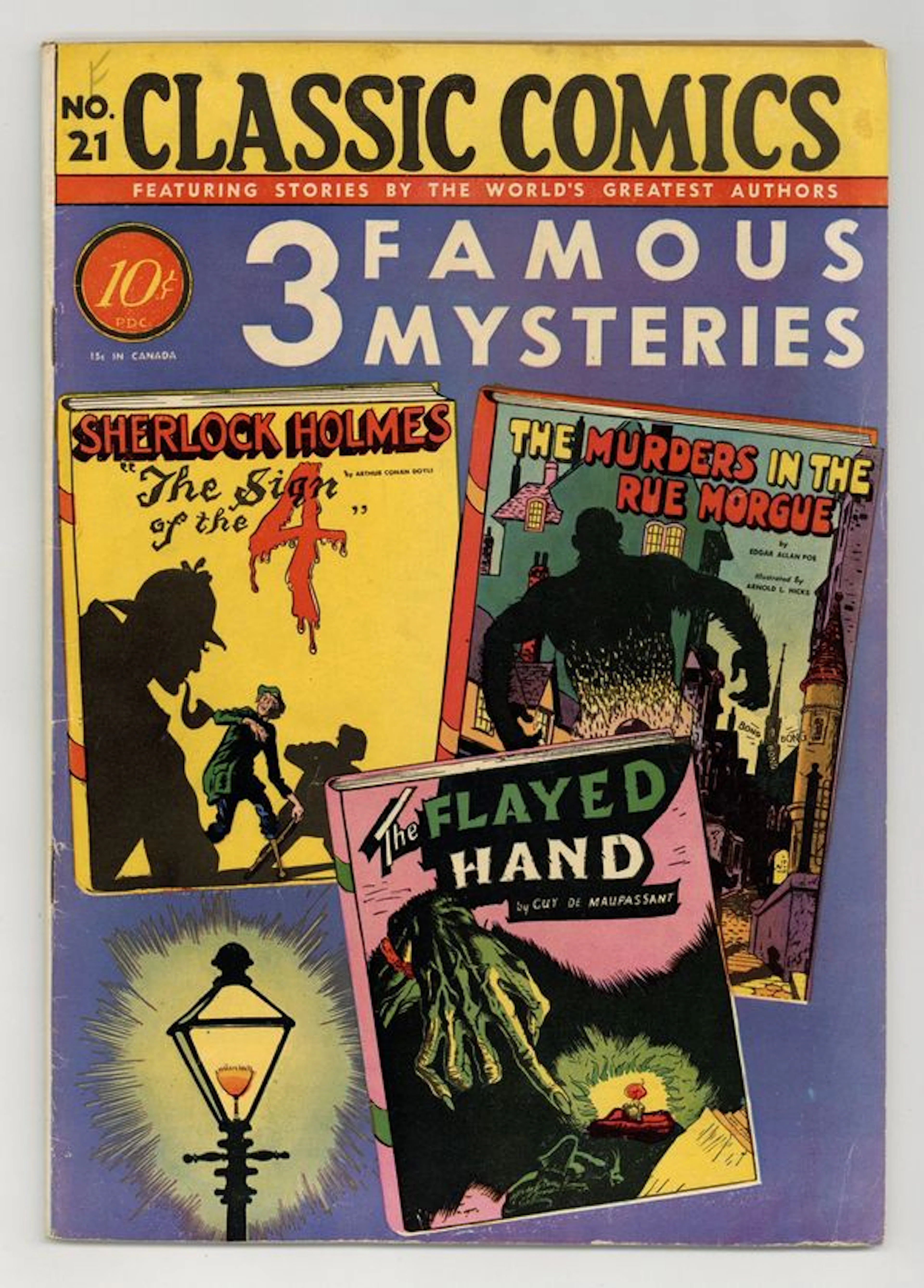 Classics Illustrated 021 3 Famous Mysteries (1944) 1C VG+ 4.5