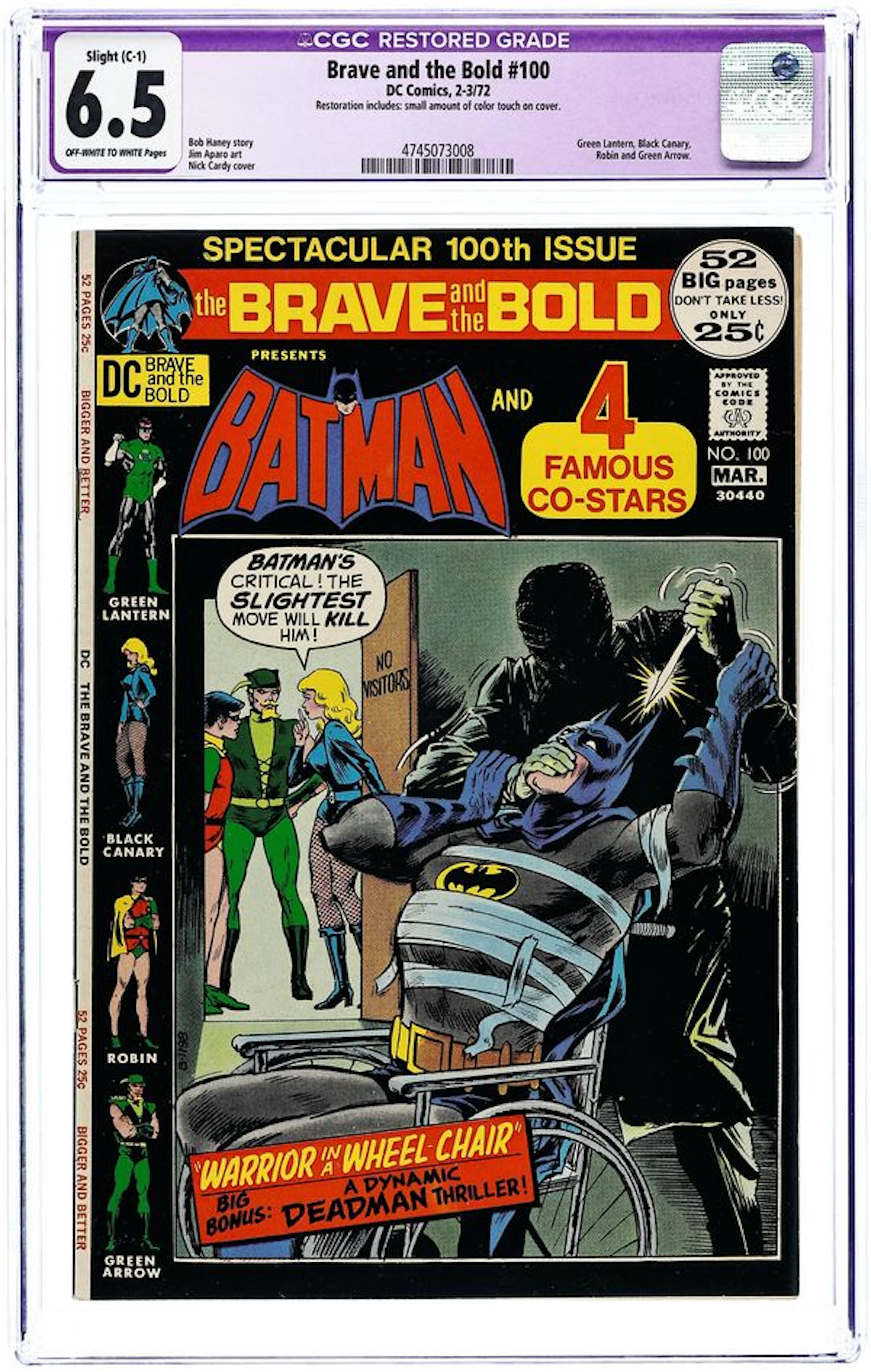 Brave and the Bold (1955 1st Series DC) 100 CGC 6.5 Restored