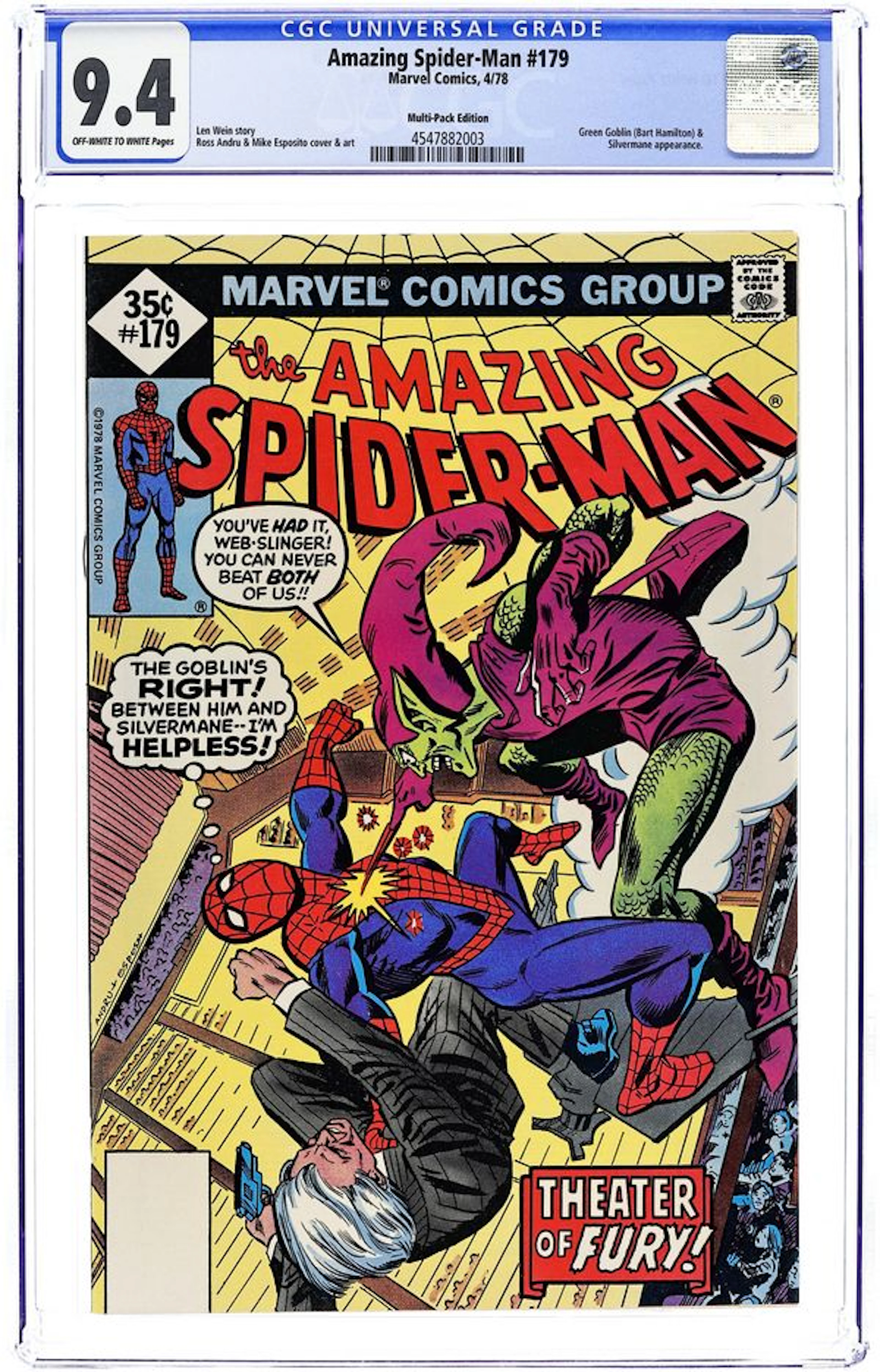 Amazing Spider-Man (1963 1st Series) Whitman Variants 179 CGC 9.4