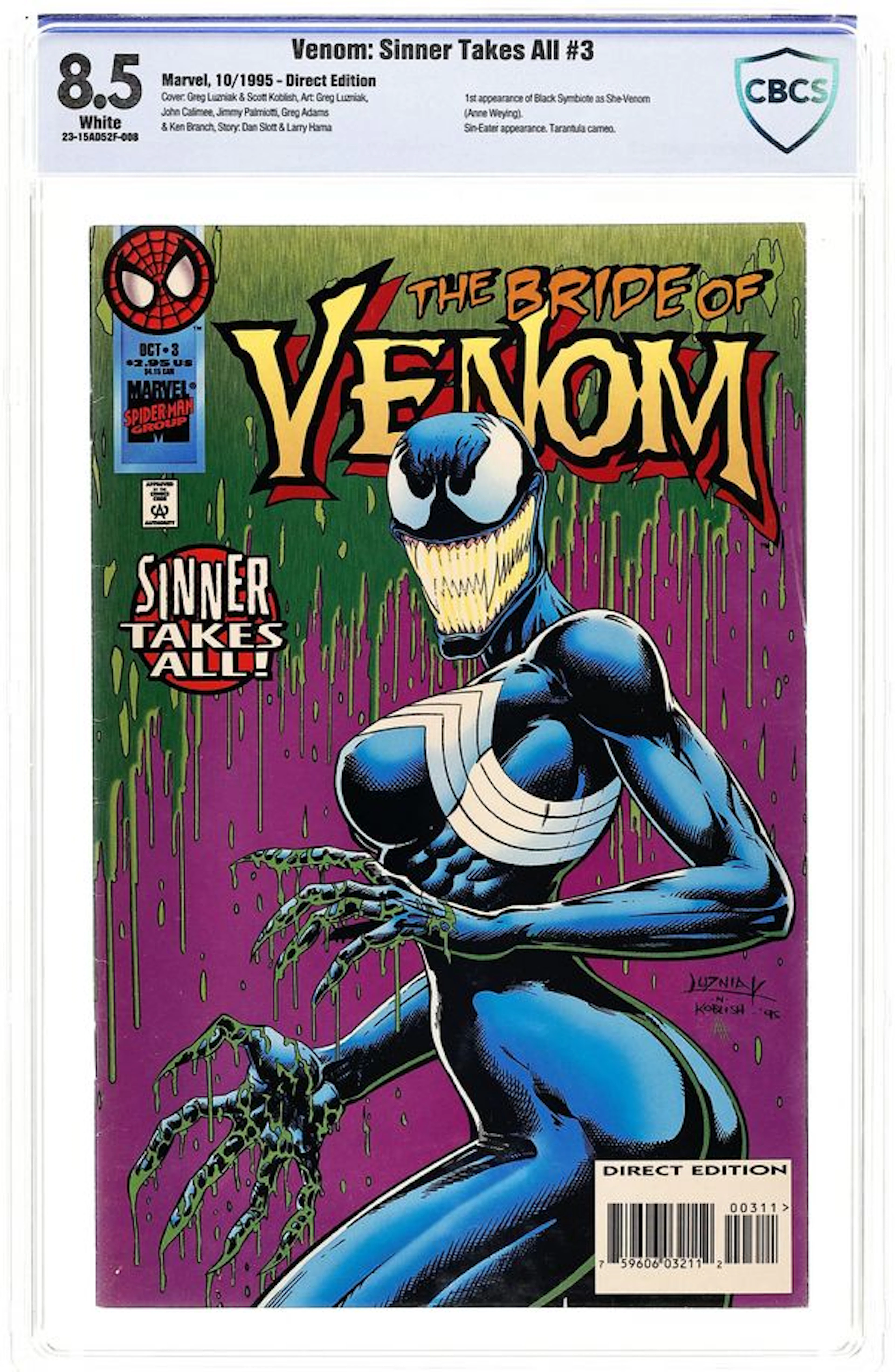 Venom Sinner Takes All (1995) 3 CBCS 8.5