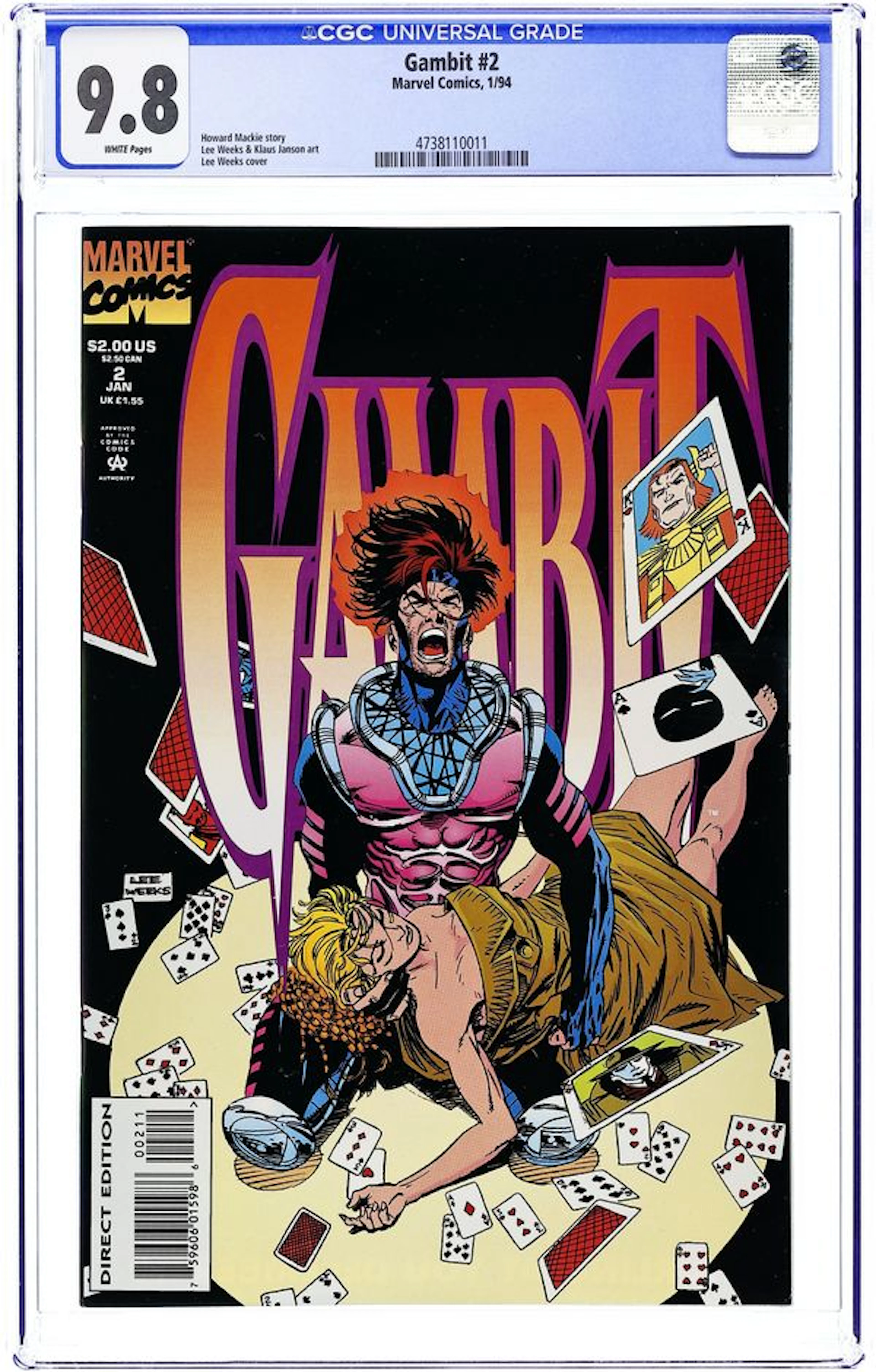 Gambit (1993 1st Series Marvel) 2 CGC 9.8