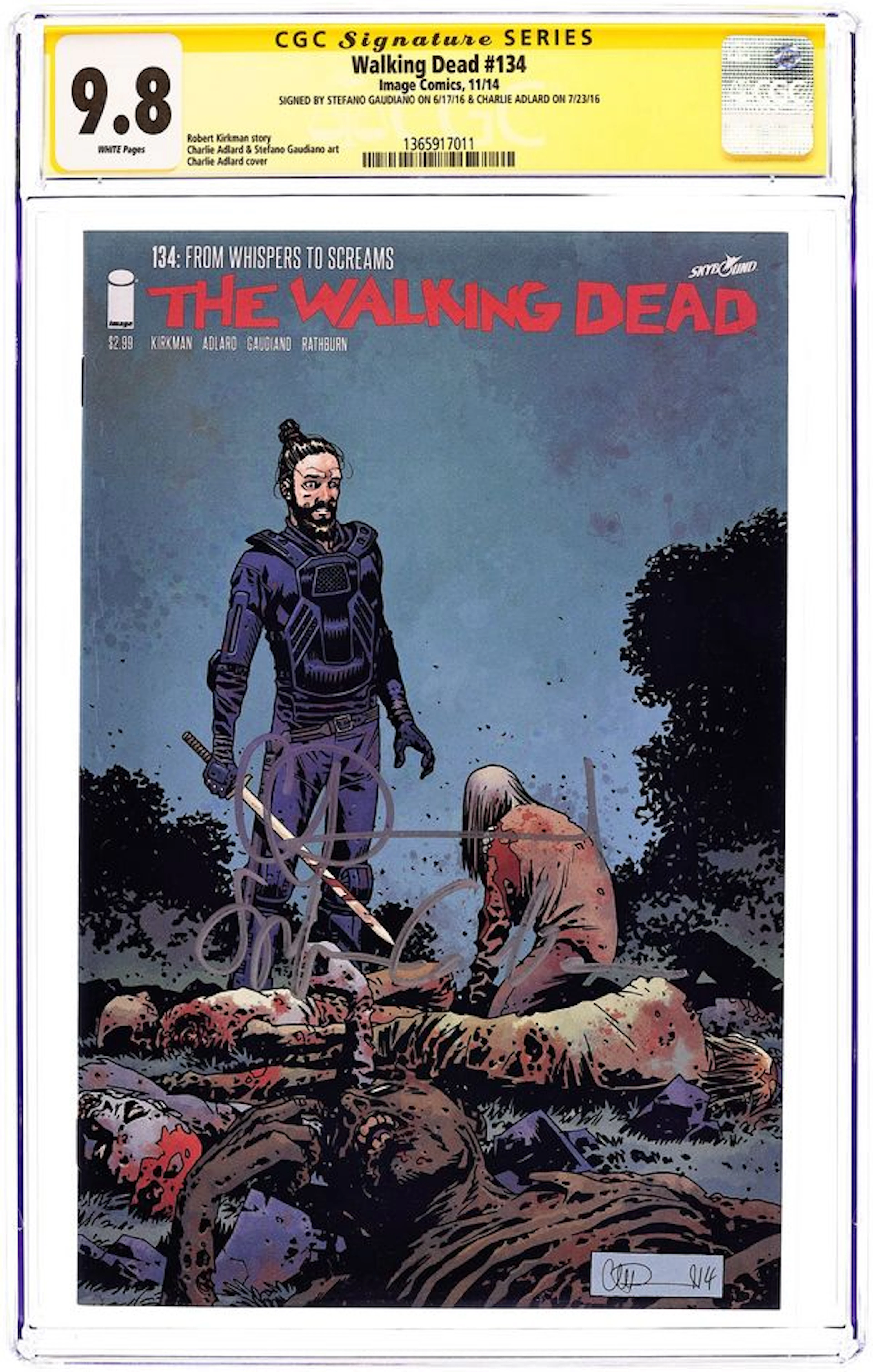 Walking Dead (2003 Image) 134 CGC 9.8 SS Gaudiano/Adlard