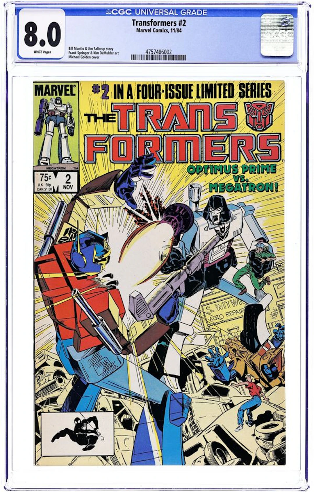 Transformers (1984 Marvel) 2D CGC 8.0