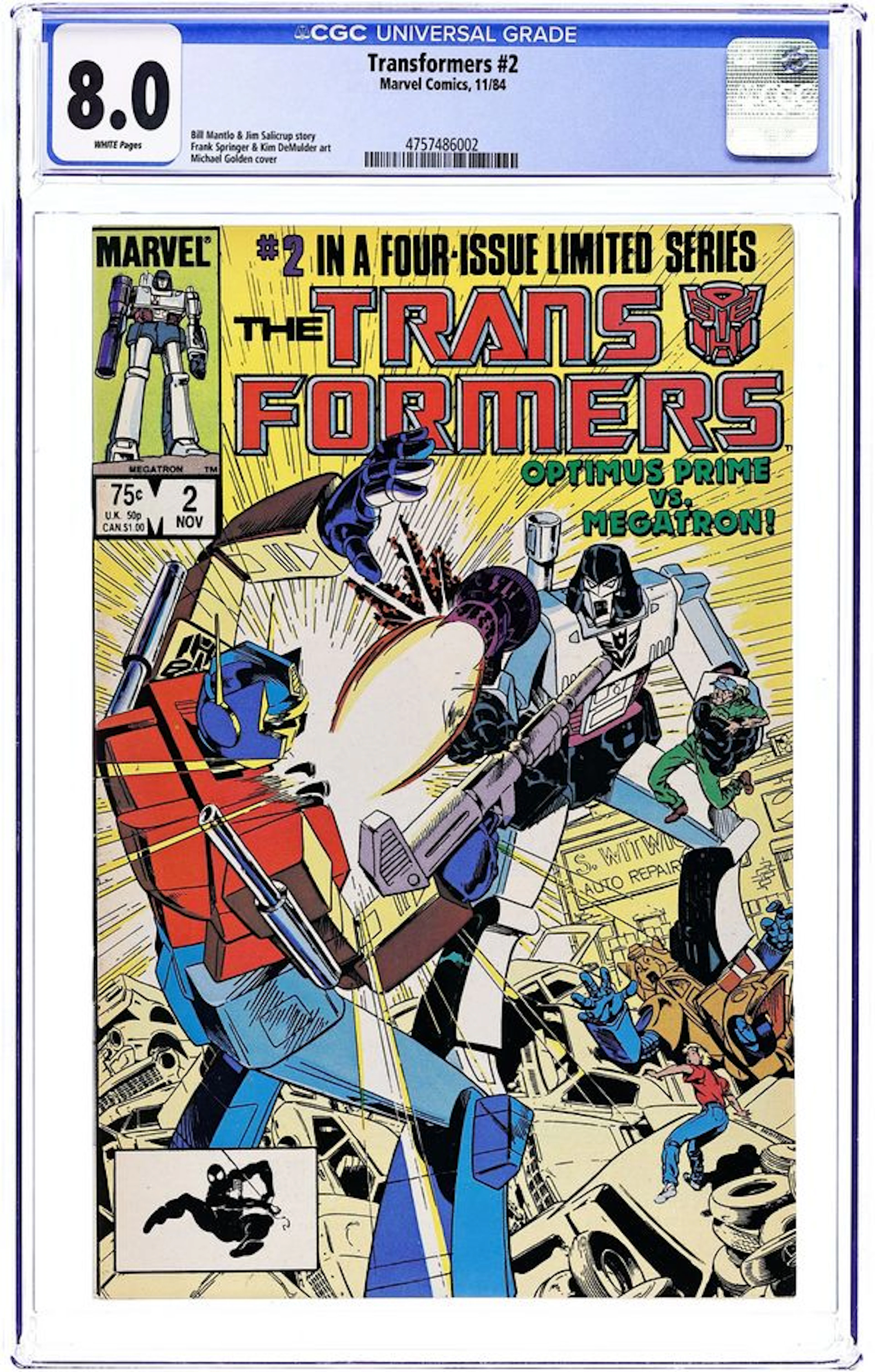 Transformers (1984 Marvel) 2D CGC 8.0