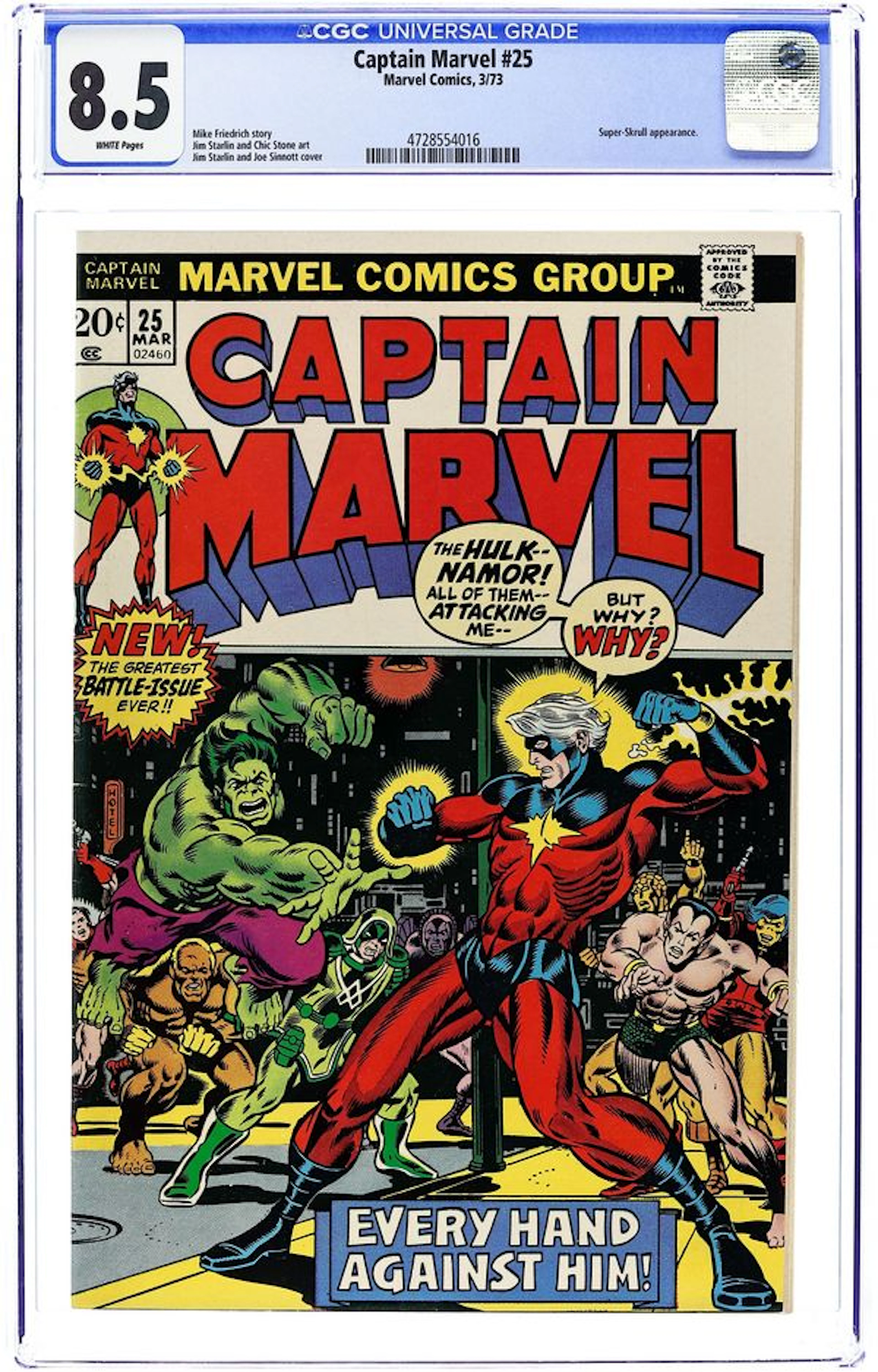 Captain Marvel (1968 1st Series Marvel) 25 CGC 8.5
