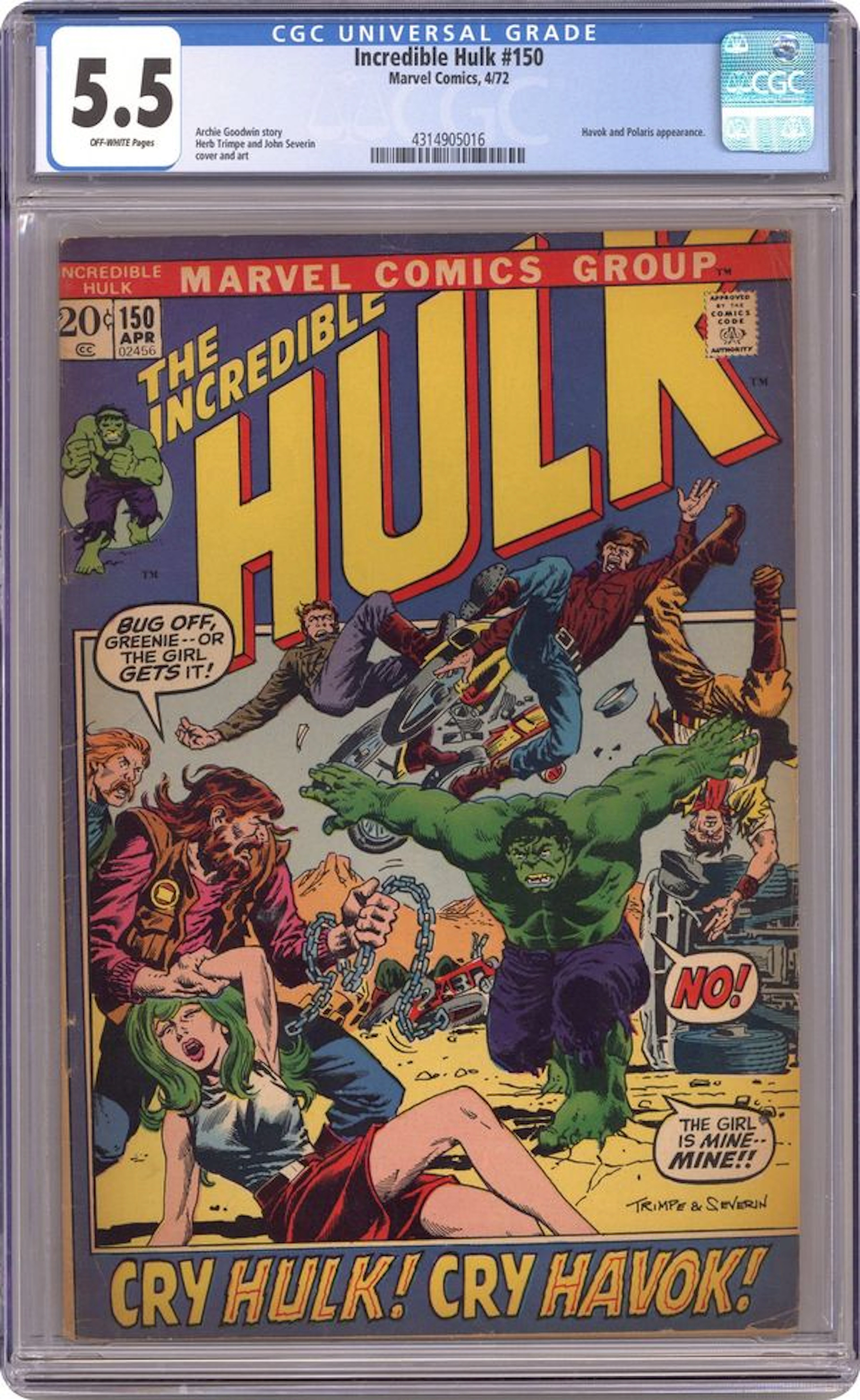 Incredible Hulk (1962 Marvel 1st Series) 150 CGC 5.5