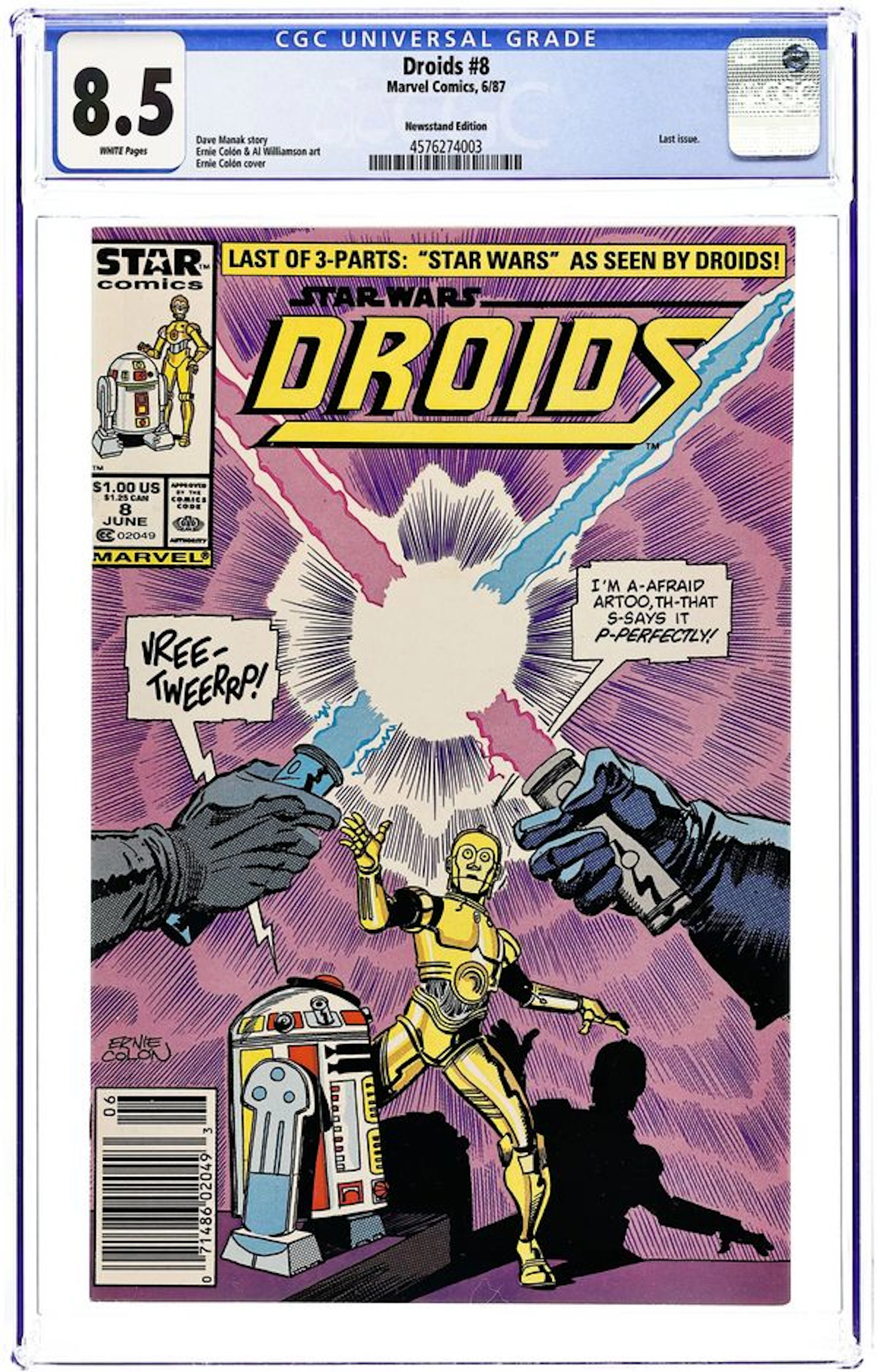 Star Wars Droids (1986 1st Series Marvel/Star Comics) 8N CGC 8.5