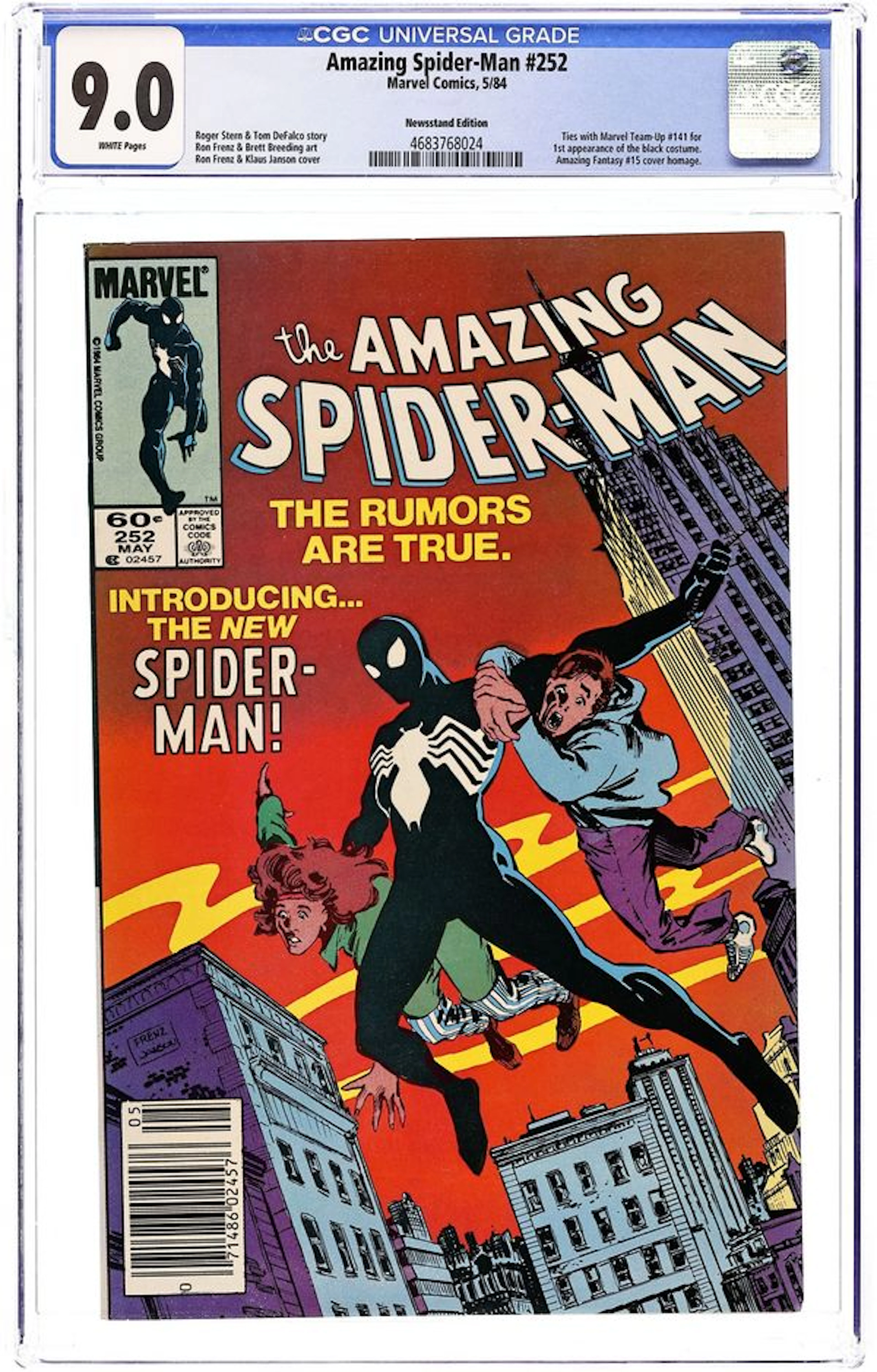 Amazing Spider-Man (1963 1st Series) 252N CGC 9.0