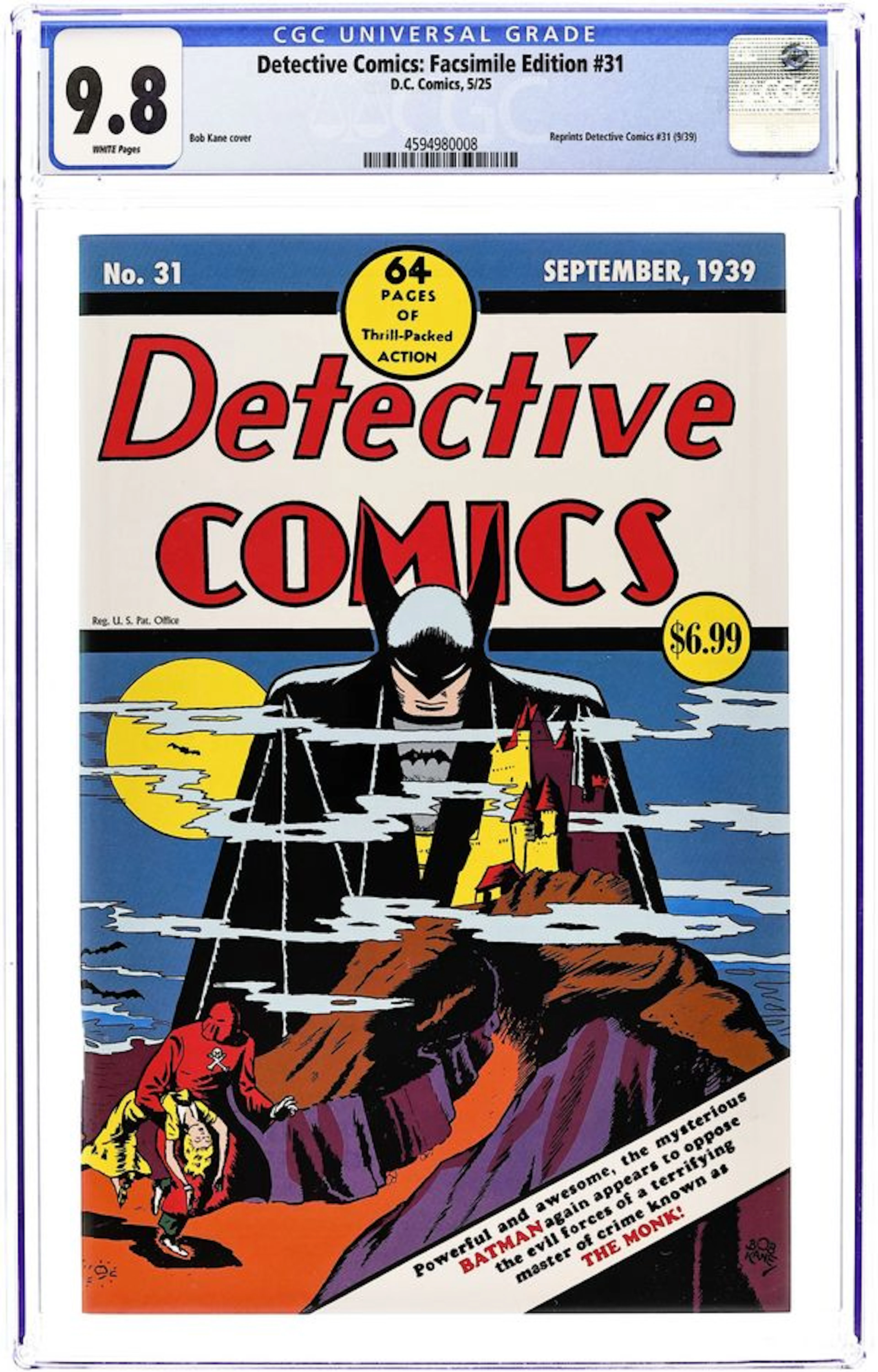 Detective Comics (1937 1st Series) Facsimile Edition 31A CGC 9.8