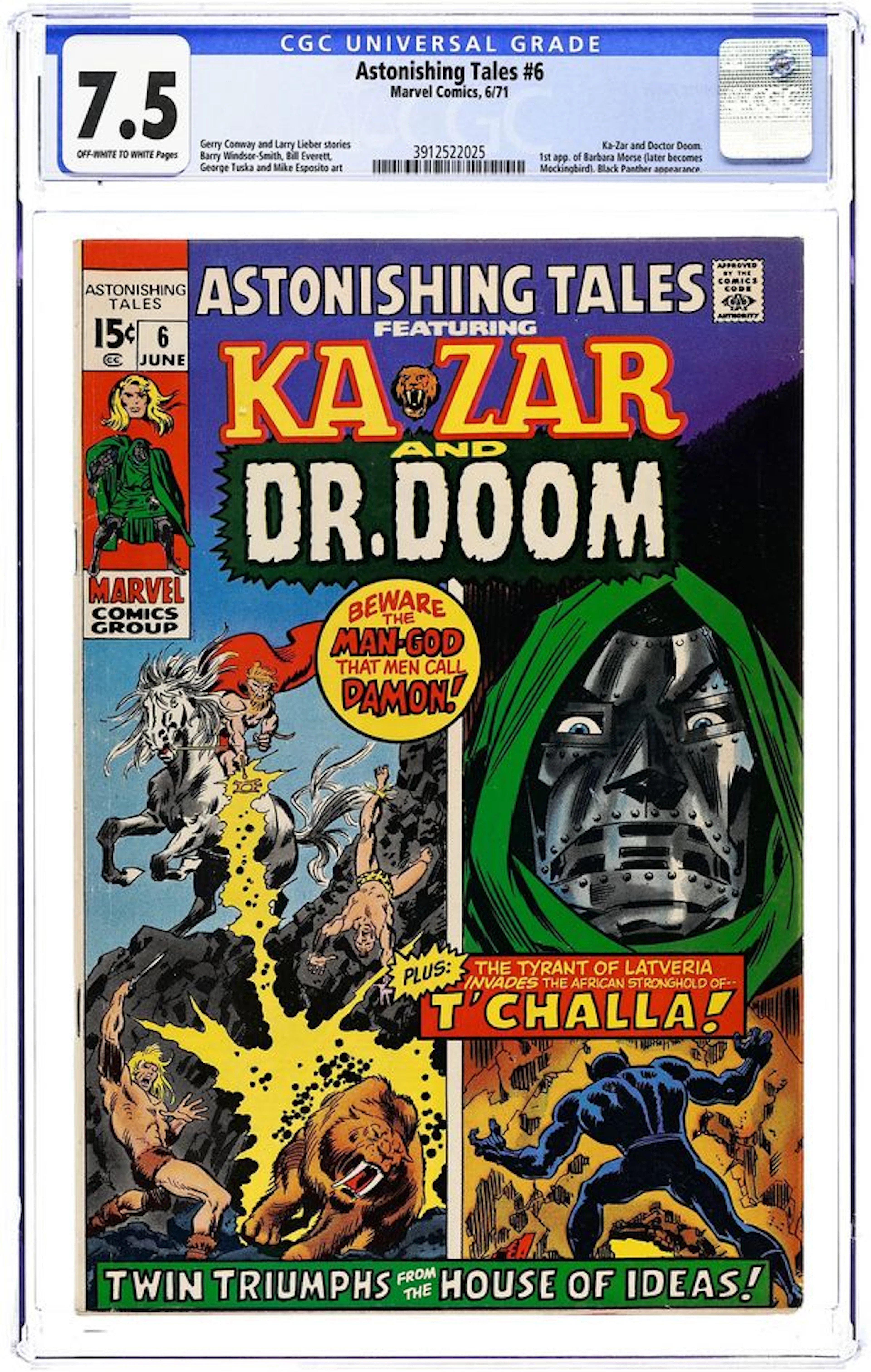 Astonishing Tales (1970) 6 CGC 7.5