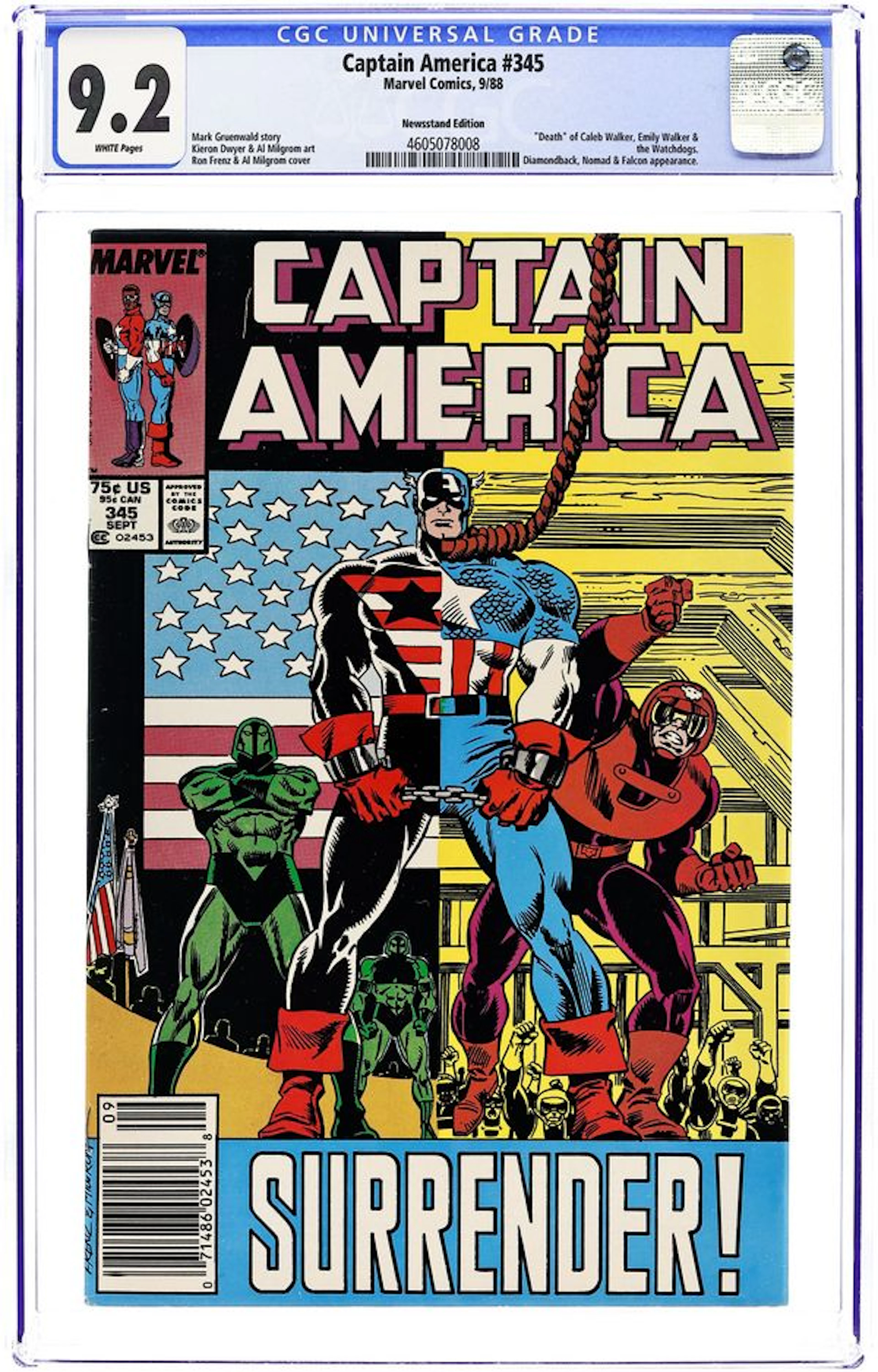 Captain America (1968 1st Series) 345N CGC 9.2
