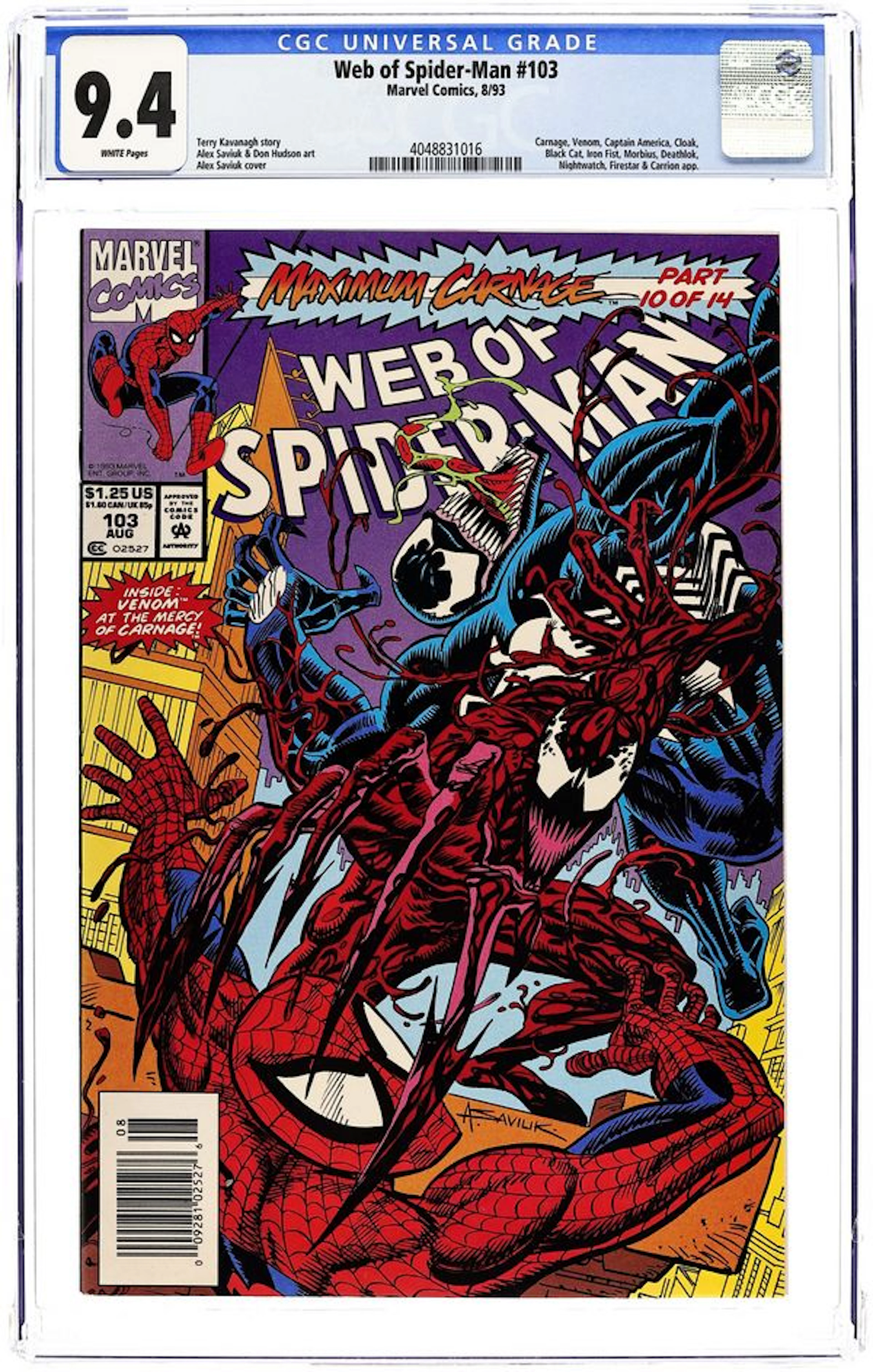Web of Spider-Man (1985 1st Series) 103N CGC 9.4