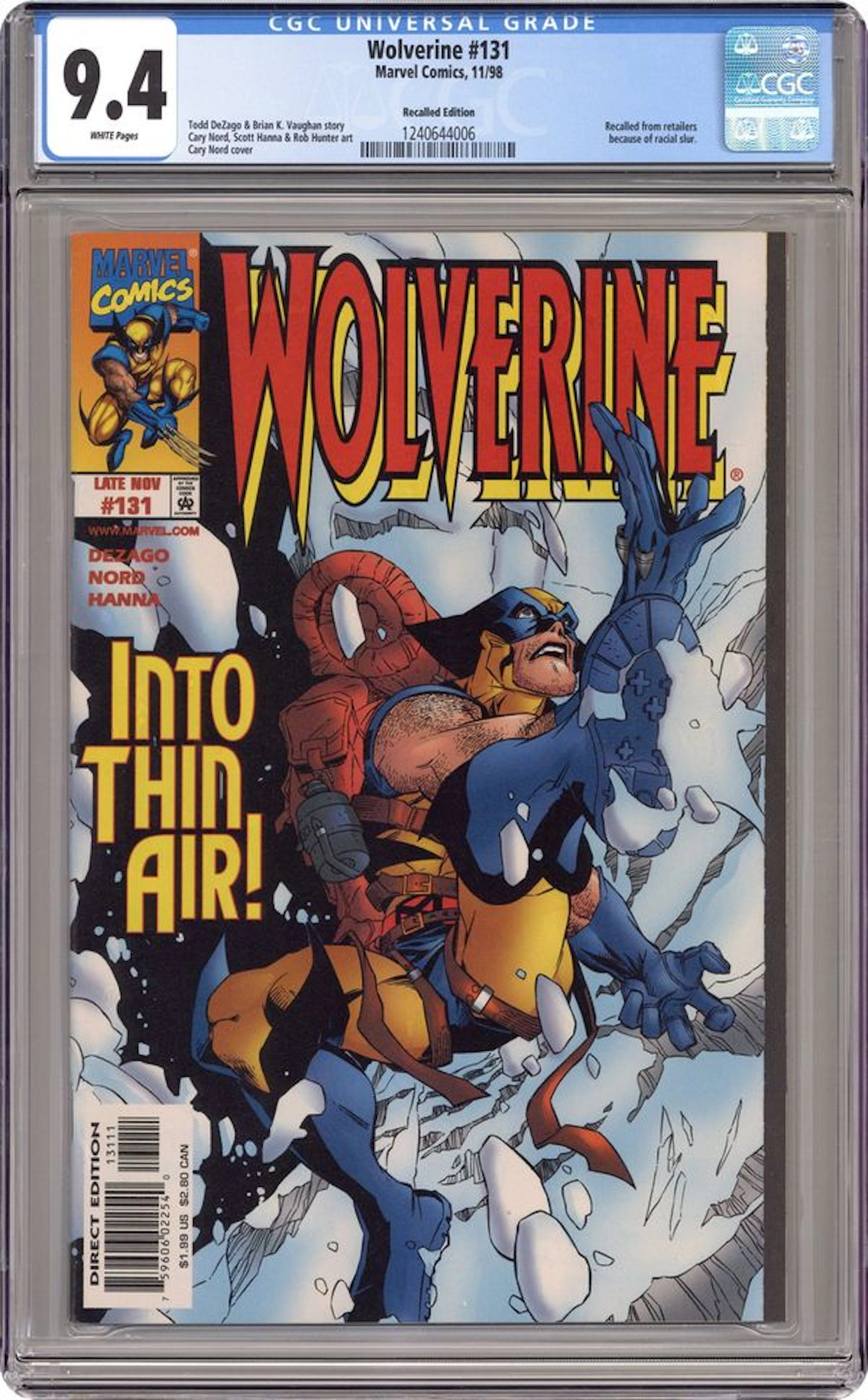 Wolverine (1988 1st Series) 131B CGC 9.4