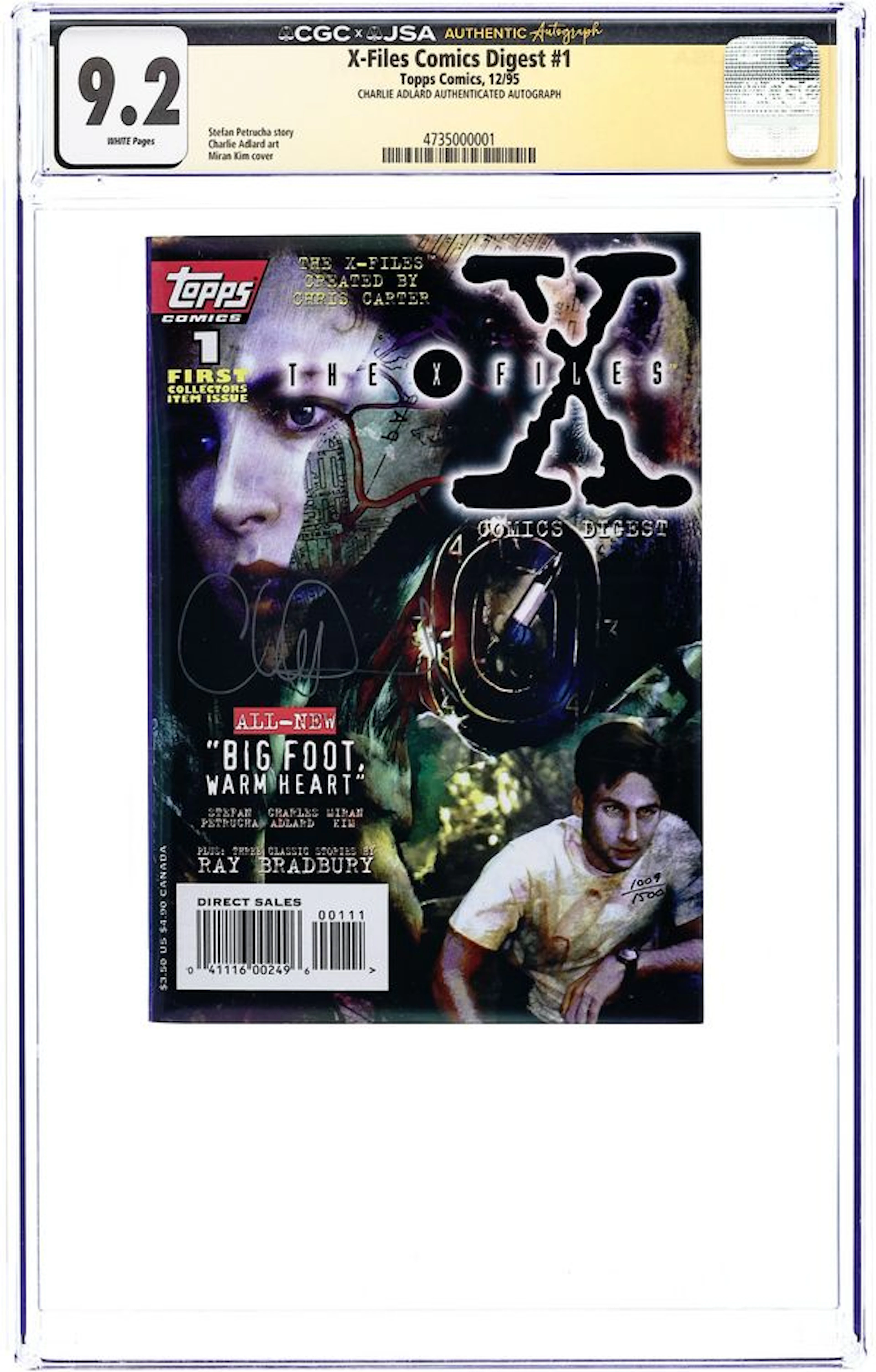 X-Files Comics Digest (1995) 1A CGC 9.2 JSA Adlard