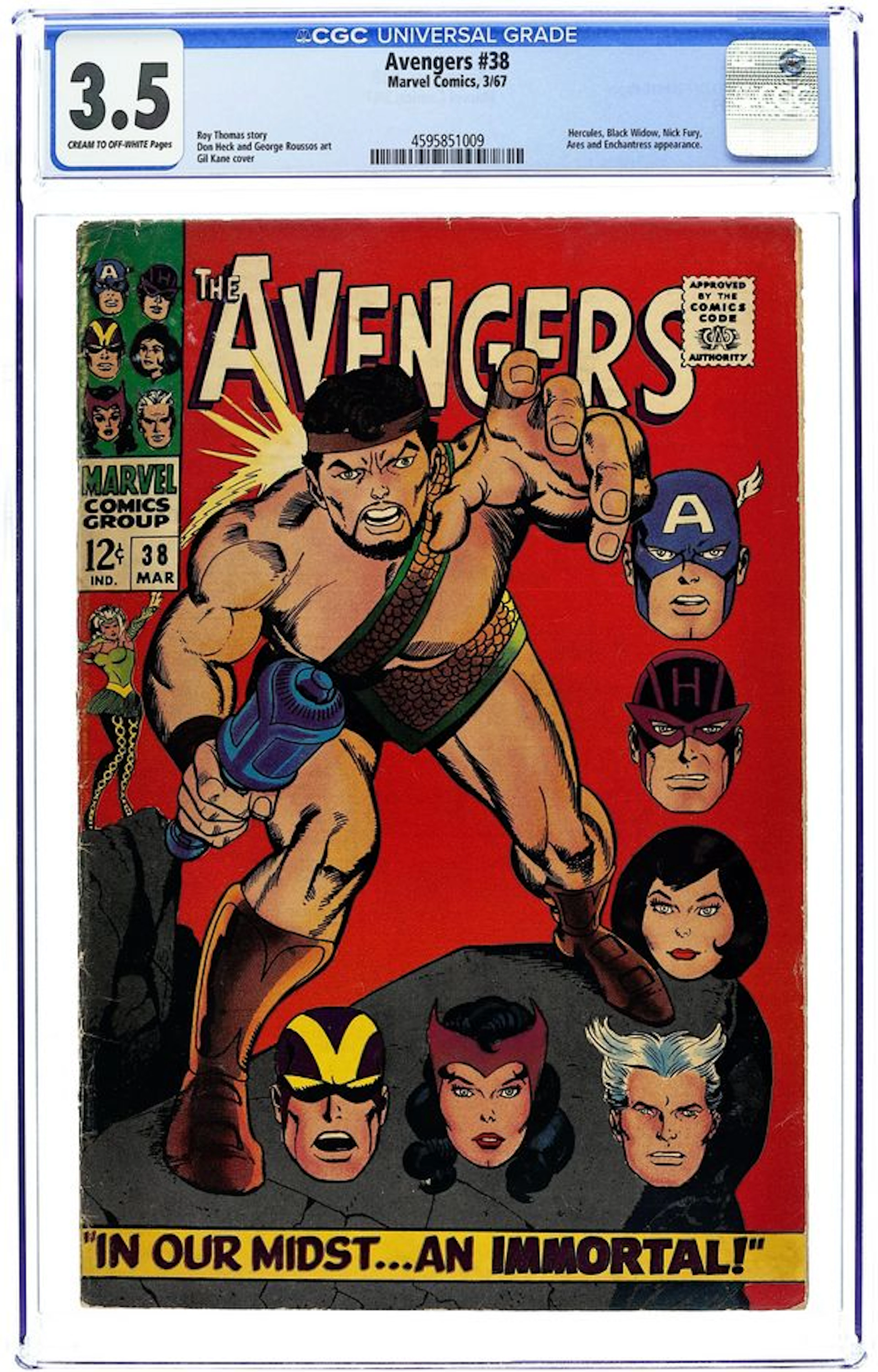 Avengers (1963 1st Series) 38 CGC 3.5
