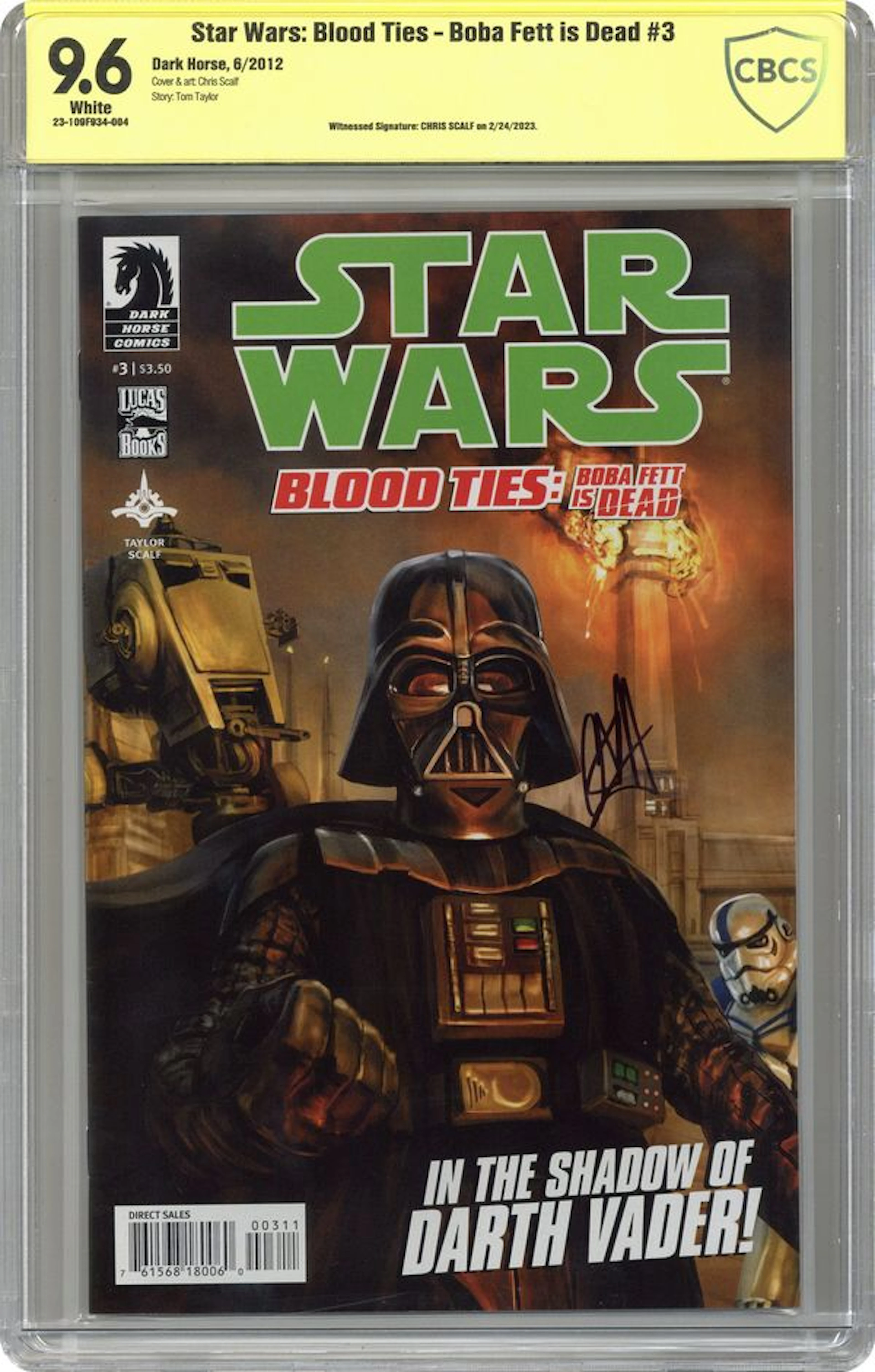 Star Wars Blood Ties Boba Fett Is Dead (2012) 3 CBCS 9.6 Witnessed Sig Scalf
