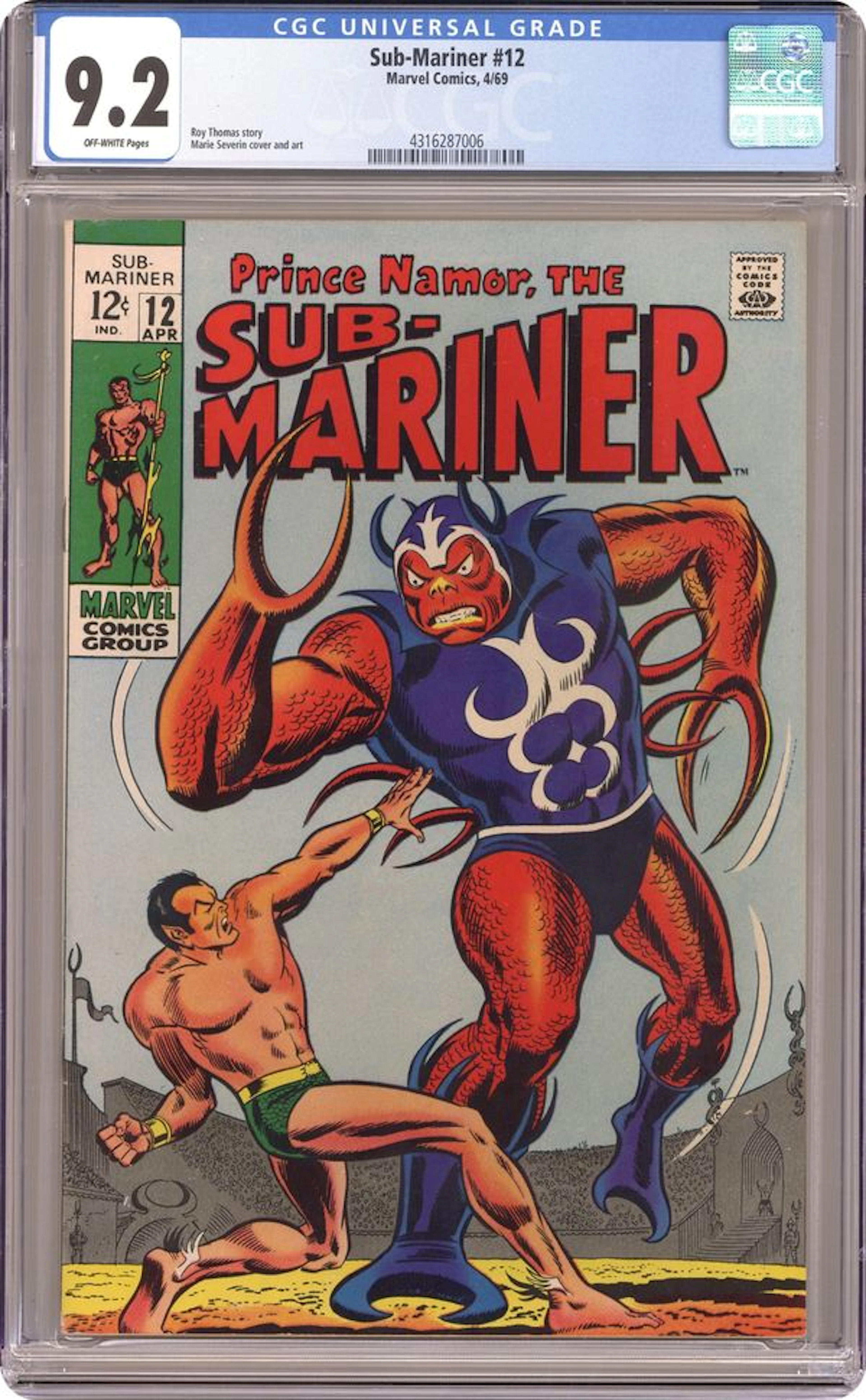 Sub-Mariner (1968 1st Series) 12 CGC 9.2