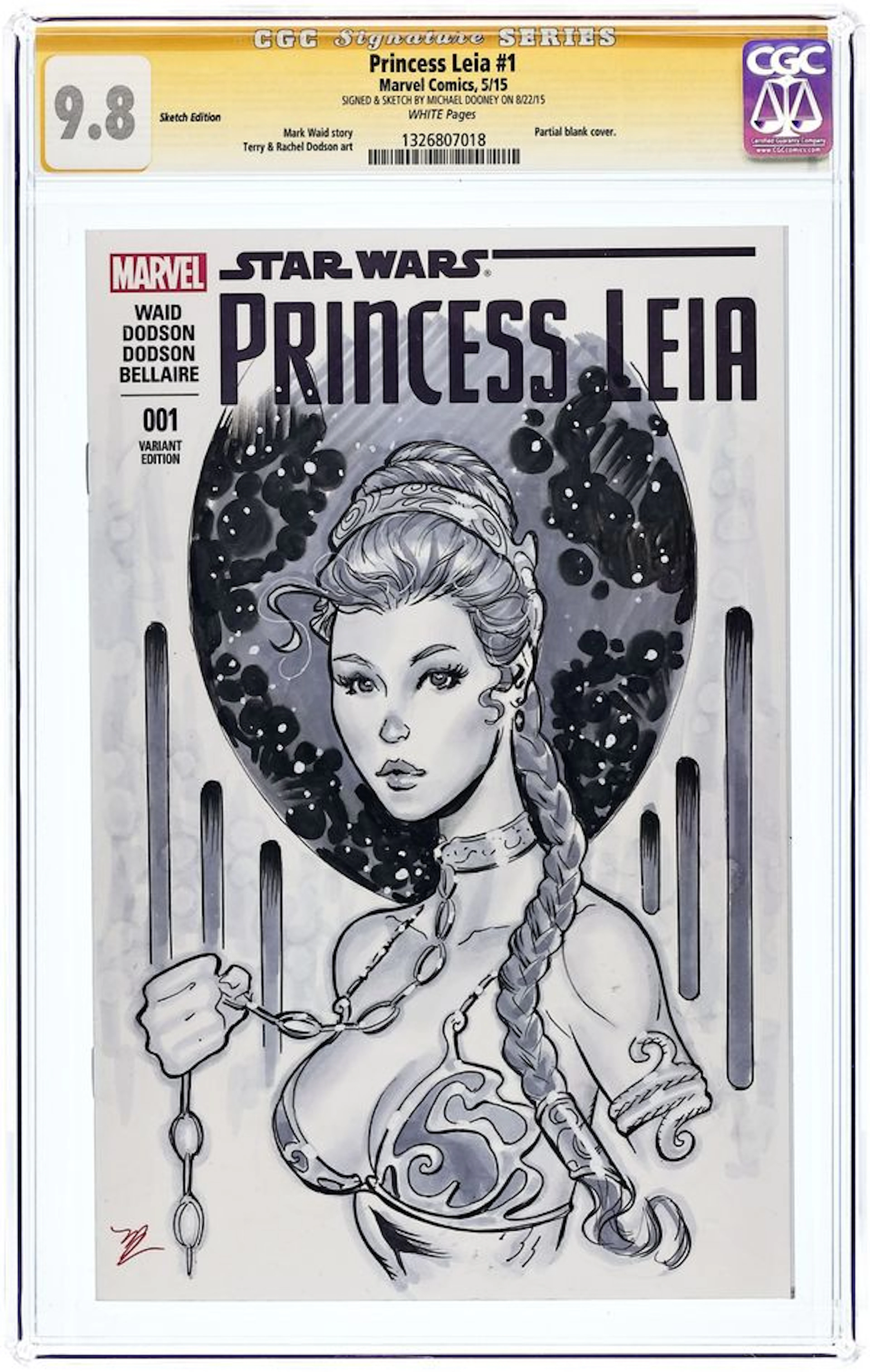 Star Wars Princess Leia (2015 Marvel) 1K CGC 9.8 SS Dooney