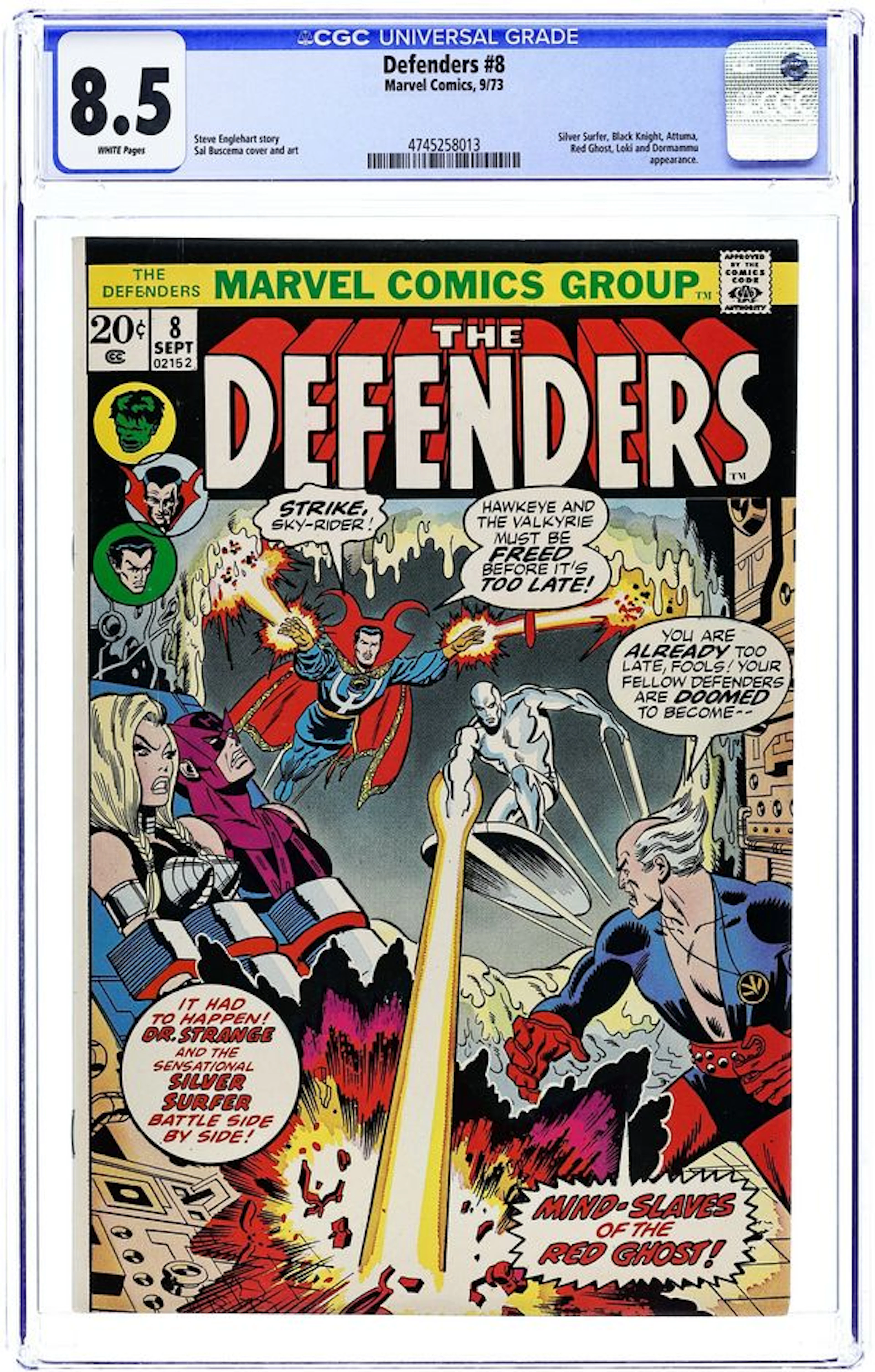 Defenders (1972 1st Series) 8 CGC 8.5