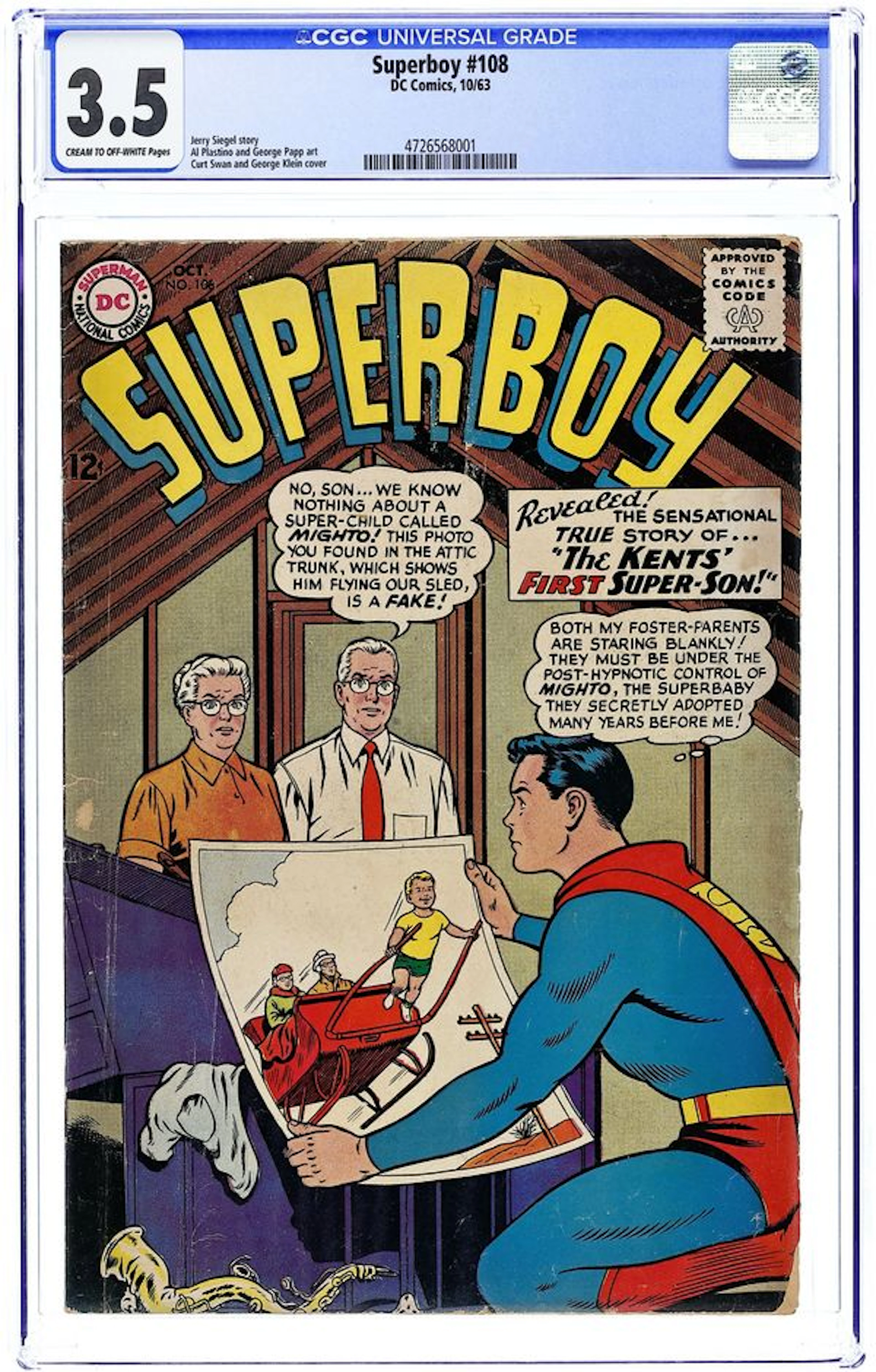 Superboy (1949-1979 1st Series DC) 108 CGC 3.5