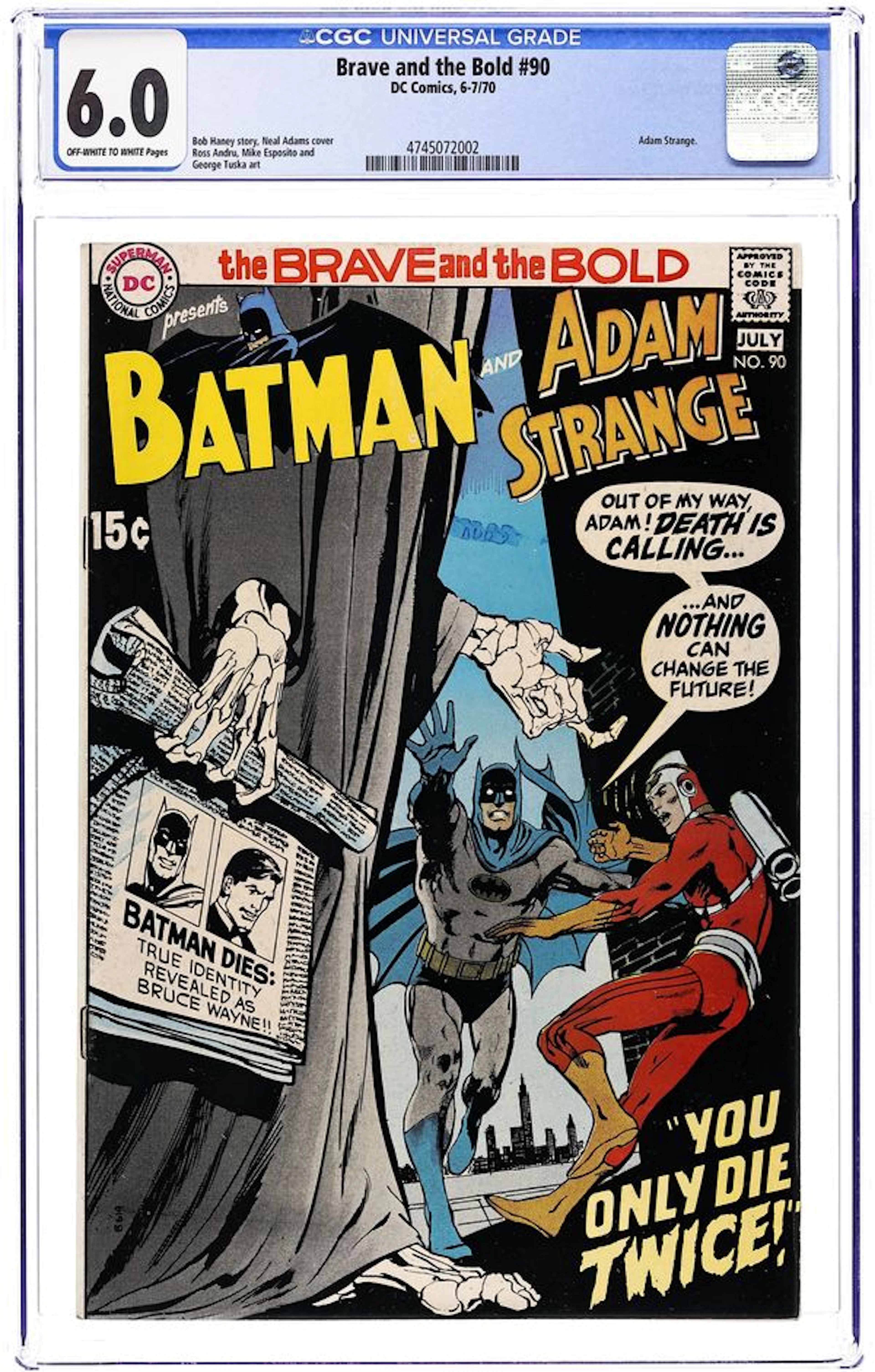 Brave and the Bold (1955 1st Series DC) 90 CGC 6.0