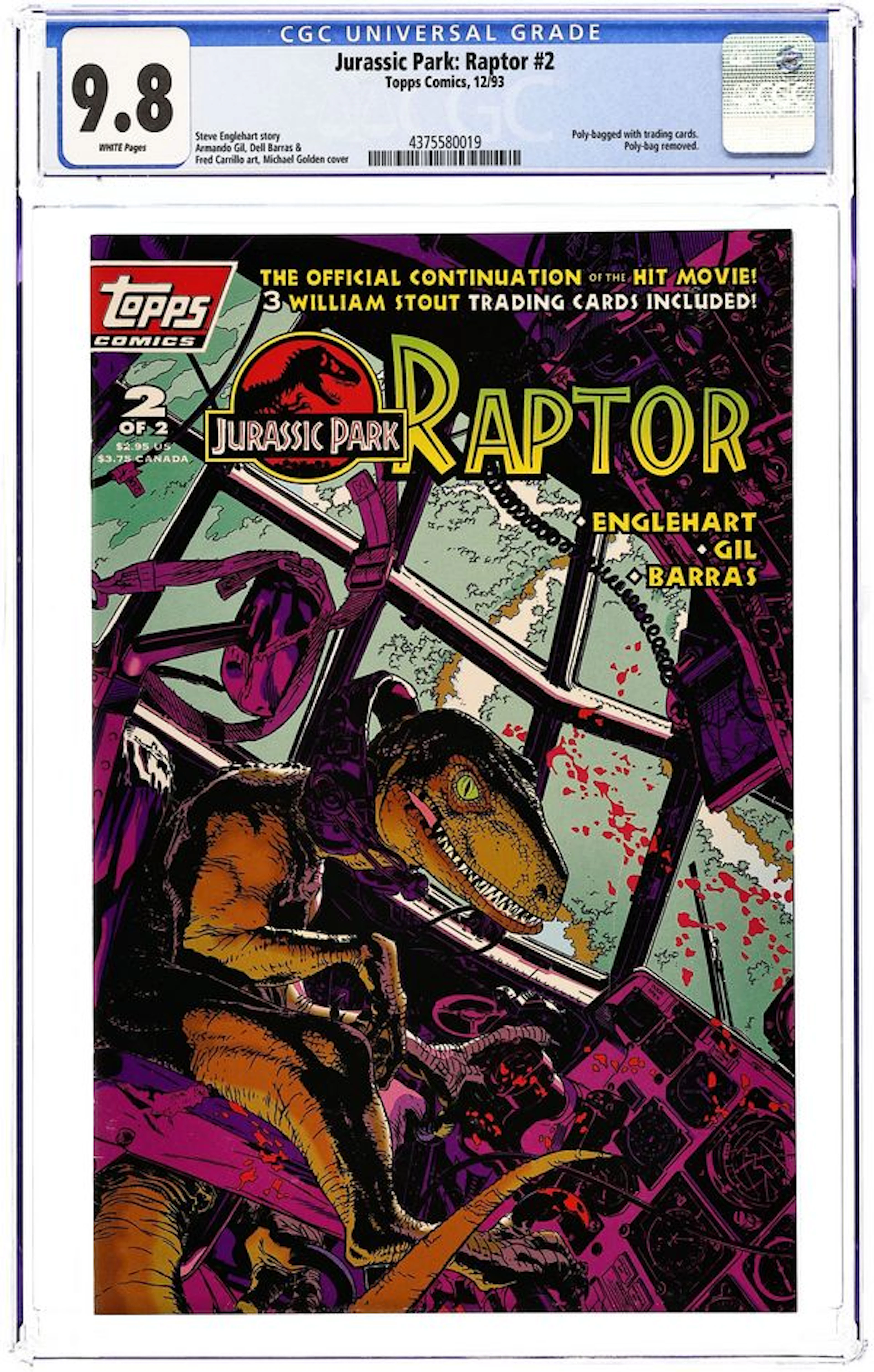 Jurassic Park Raptor (1993) 2N CGC 9.8