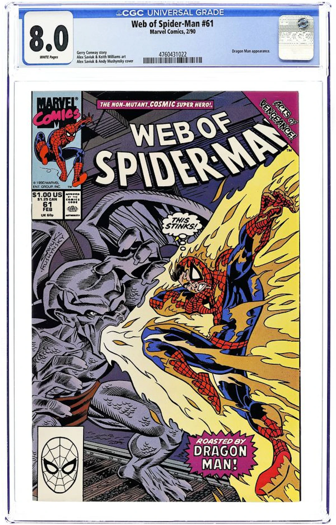 Web of Spider-Man (1985 1st Series) 61D CGC 8.0