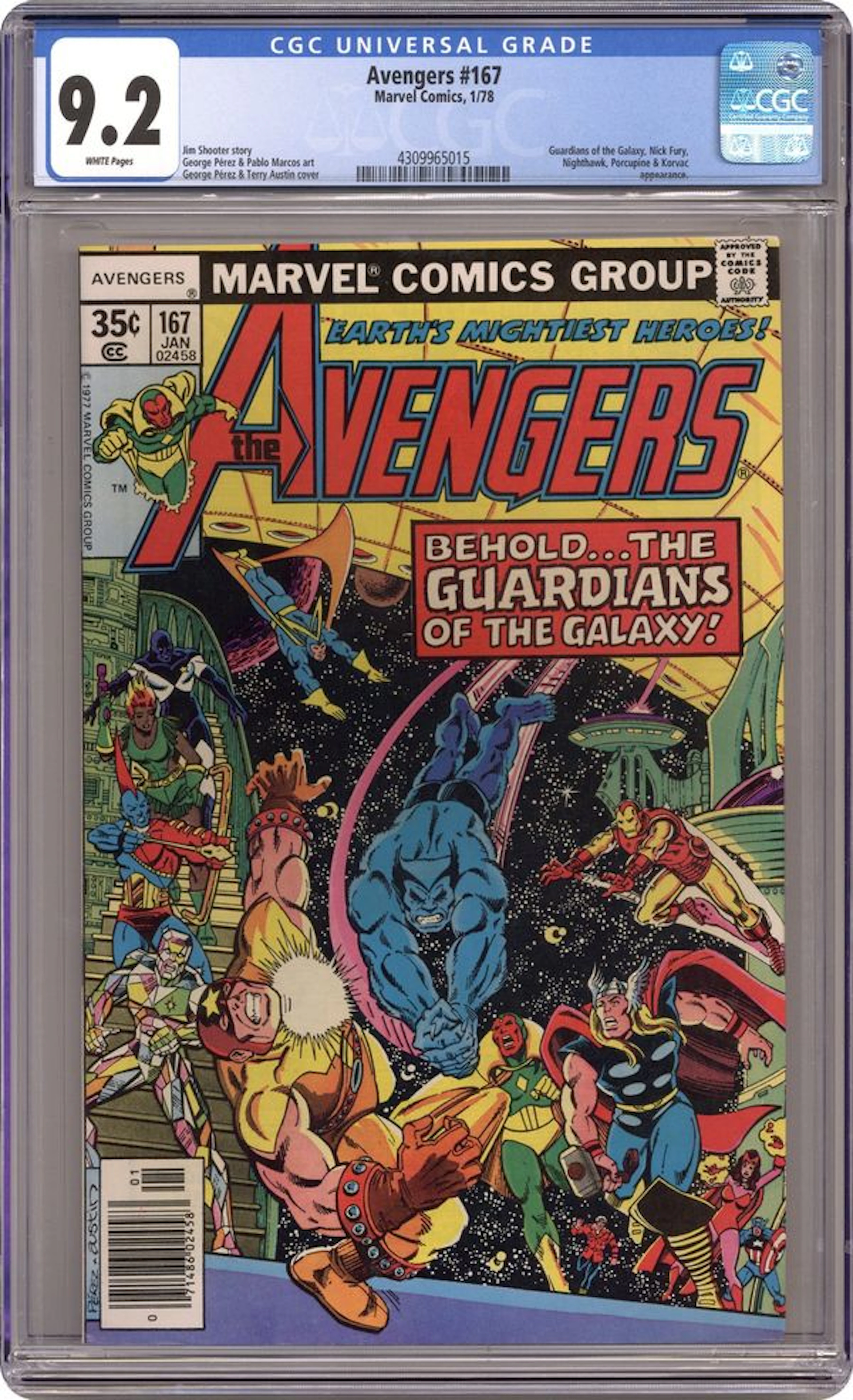 Avengers (1963 1st Series) 167 CGC 9.2