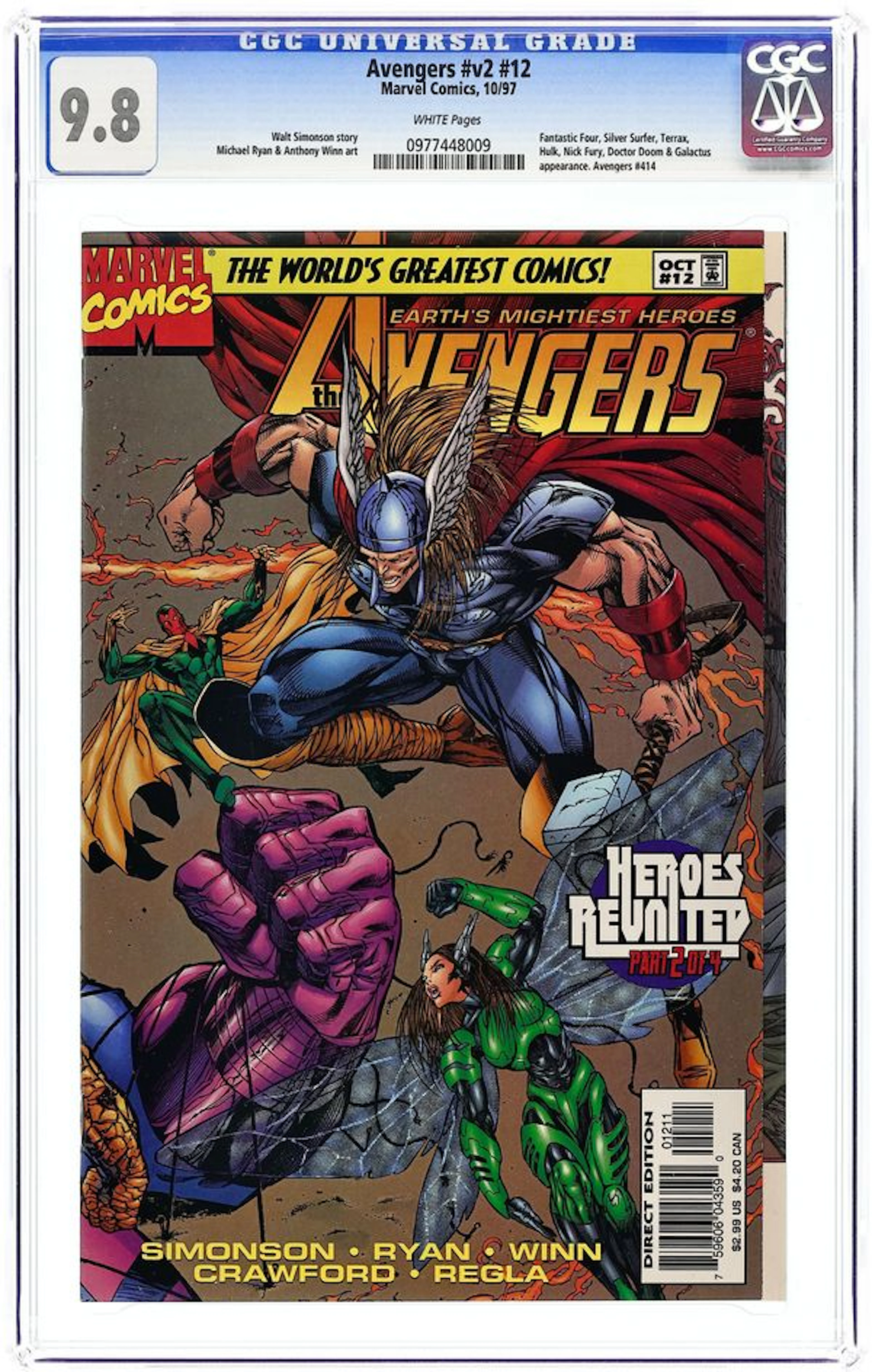 Avengers (1996 2nd Series) 12 CGC 9.8
