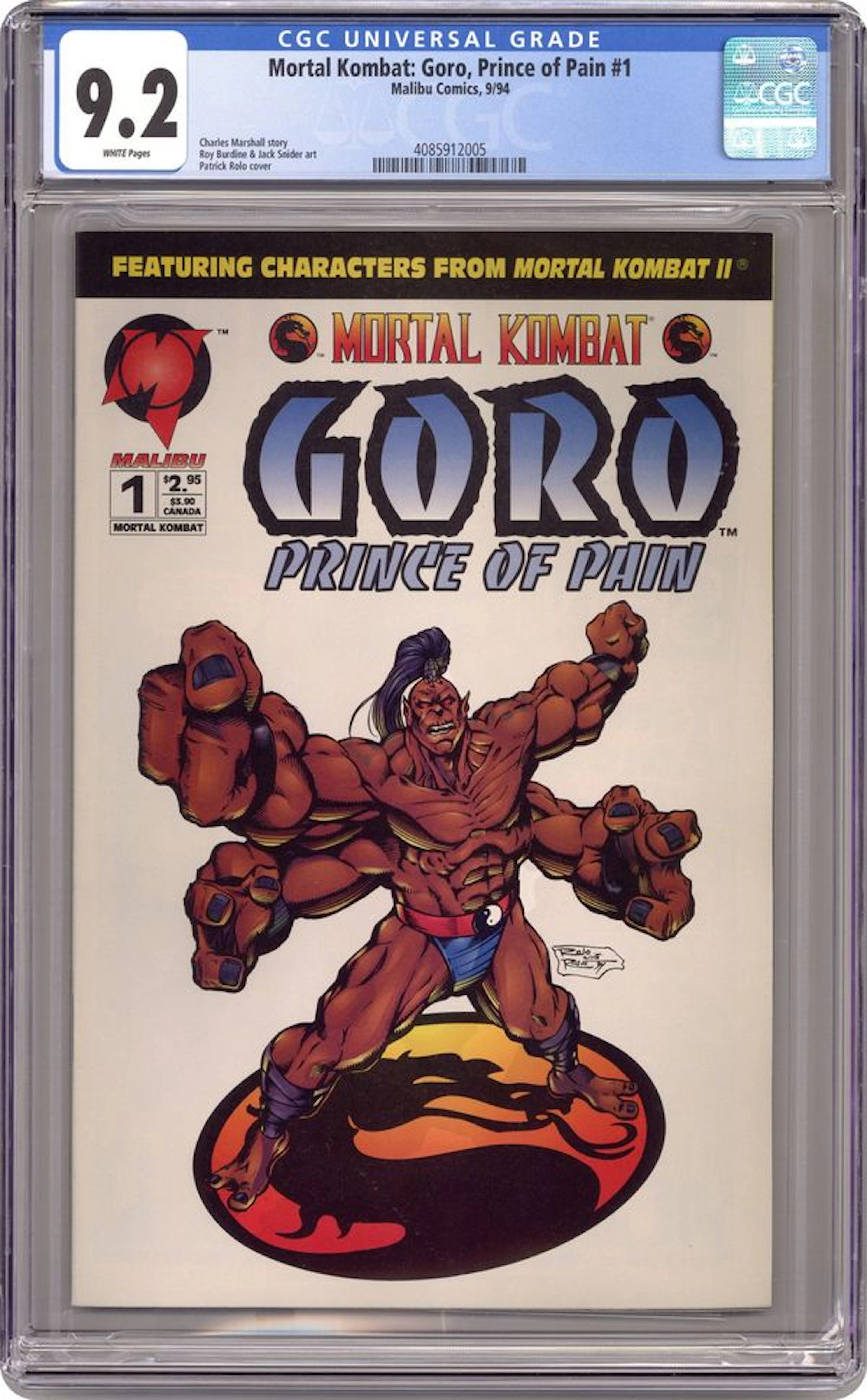 Mortal Kombat Goro, Prince of Pain (1994) 1B CGC 9.2