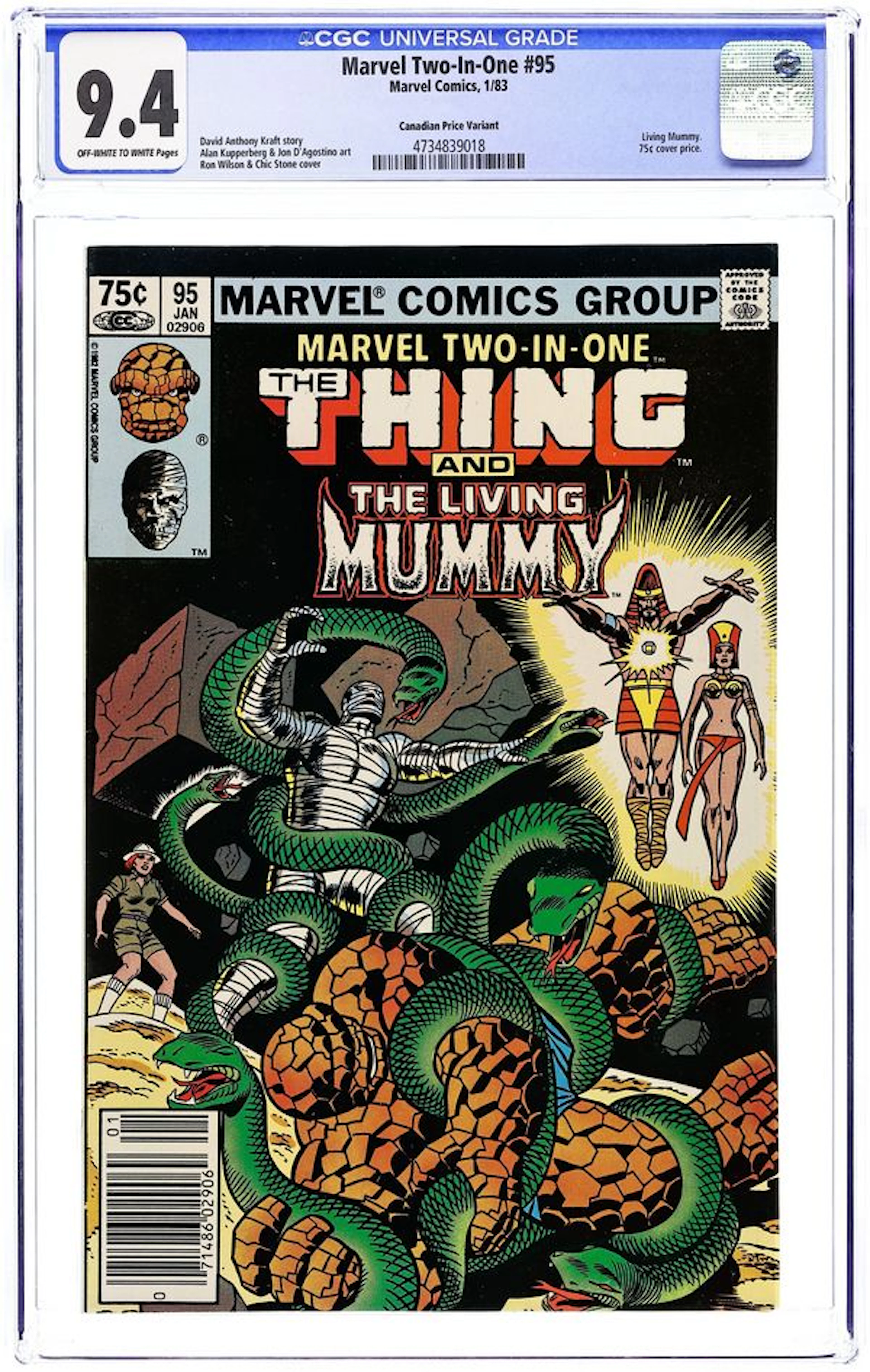 Marvel Two-in-One (1974 1st Series) Canadian Price Variant 95 CGC 9.4
