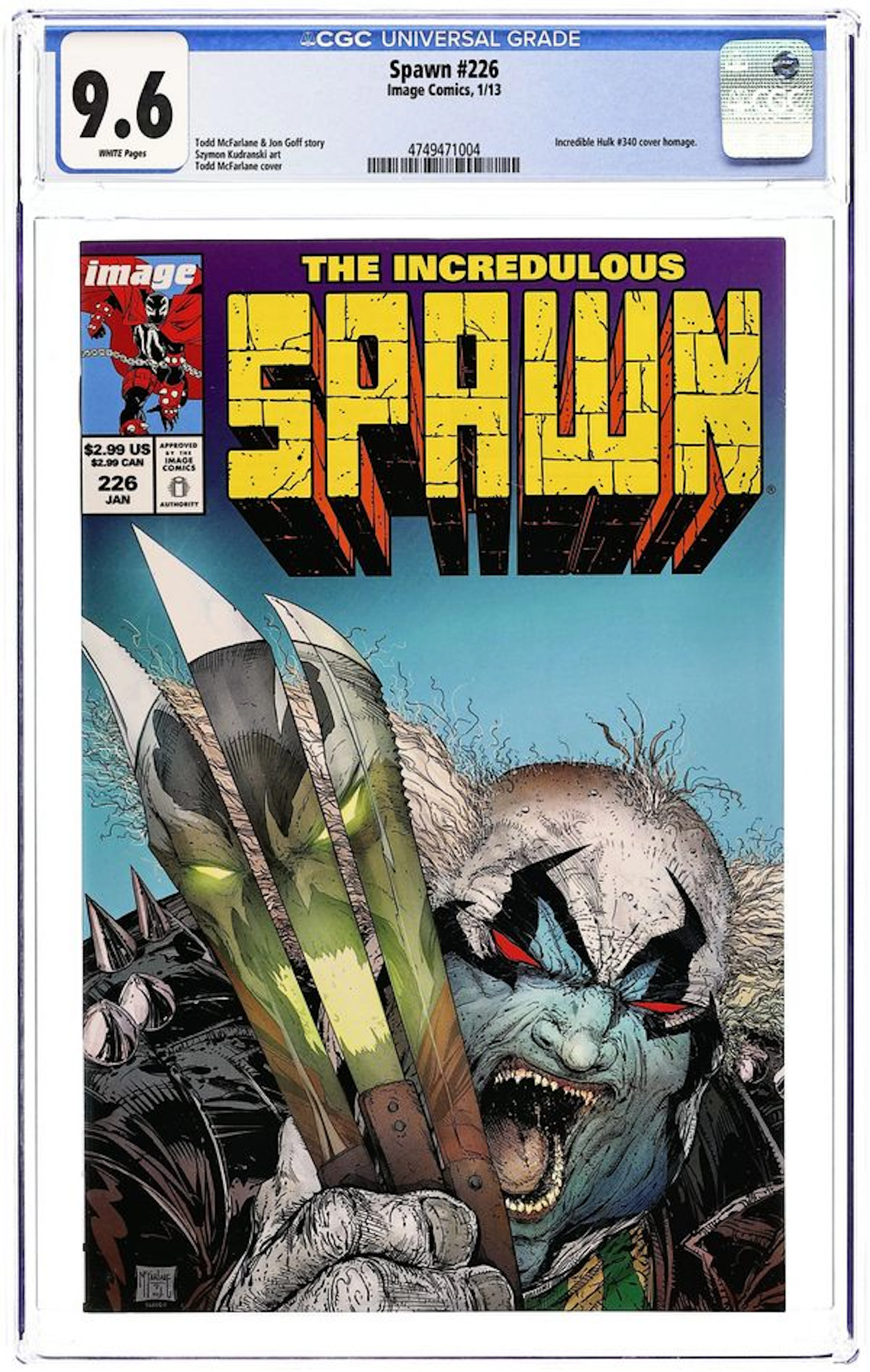 Spawn (1992 Image) 226A CGC 9.6
