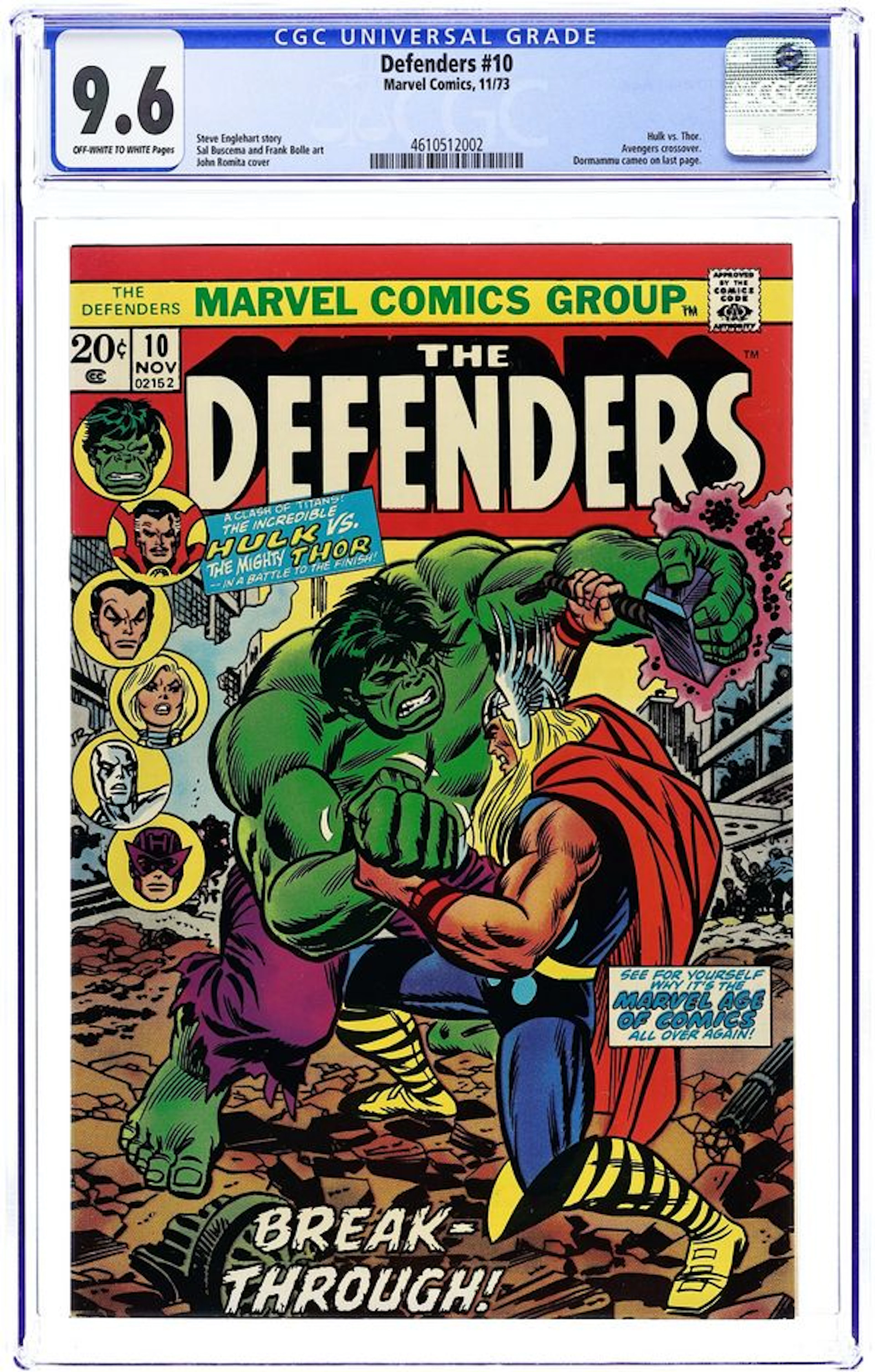 Defenders (1972 1st Series) 10 CGC 9.6