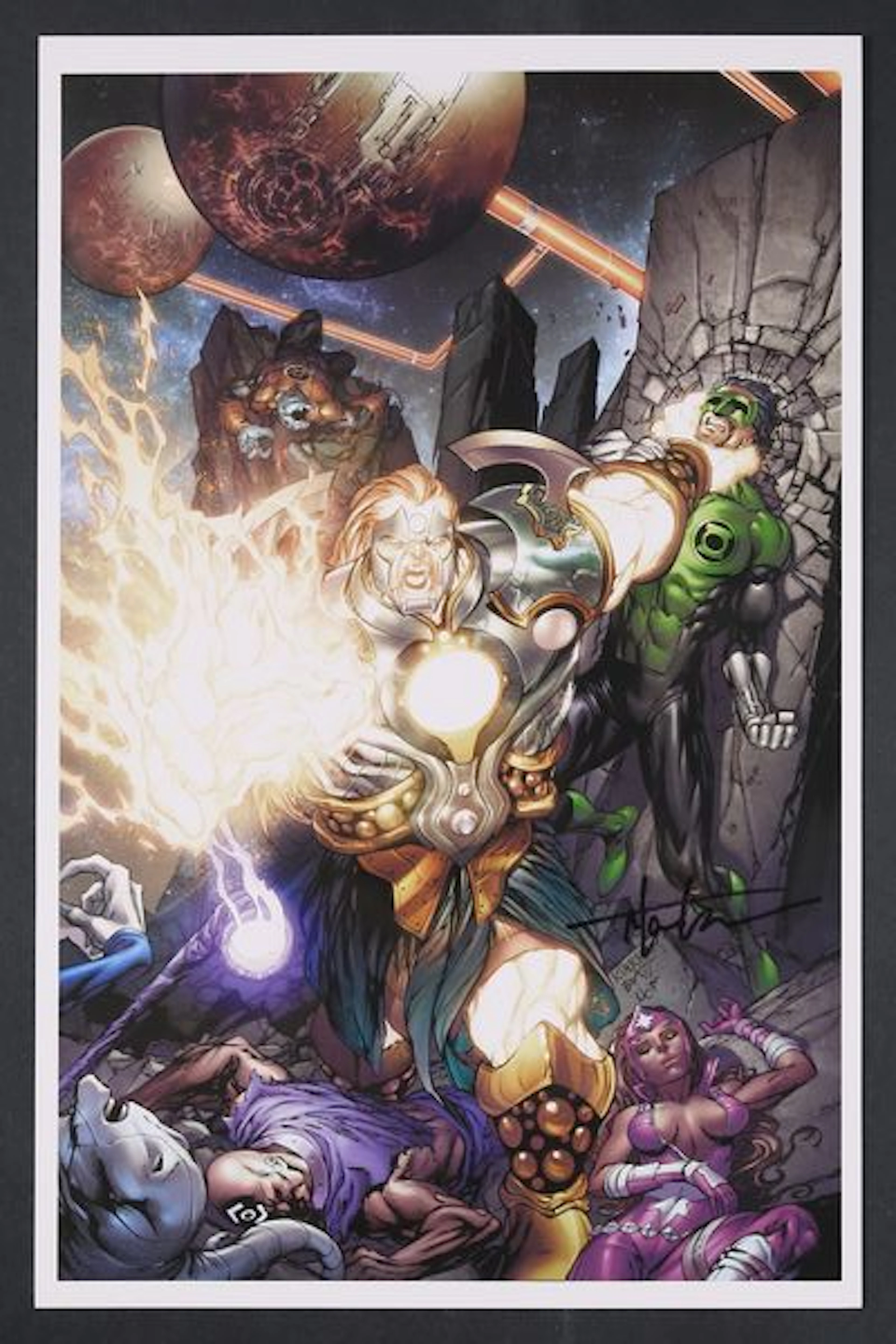 Green Lantern New Guardians #7A (2011) Signed Cover Print by Tyler Kirkham