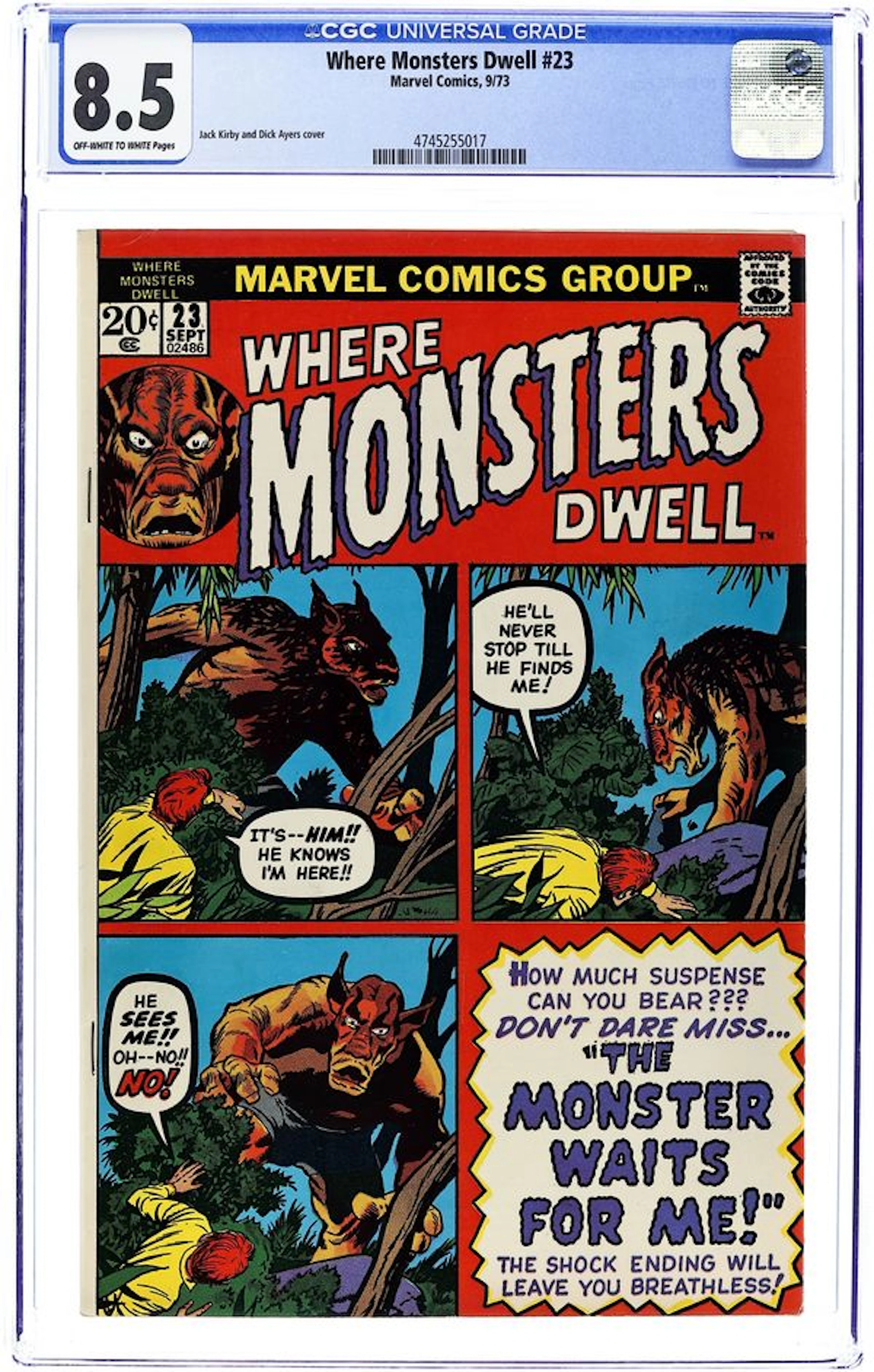 Where Monsters Dwell (1970) 23 CGC 8.5
