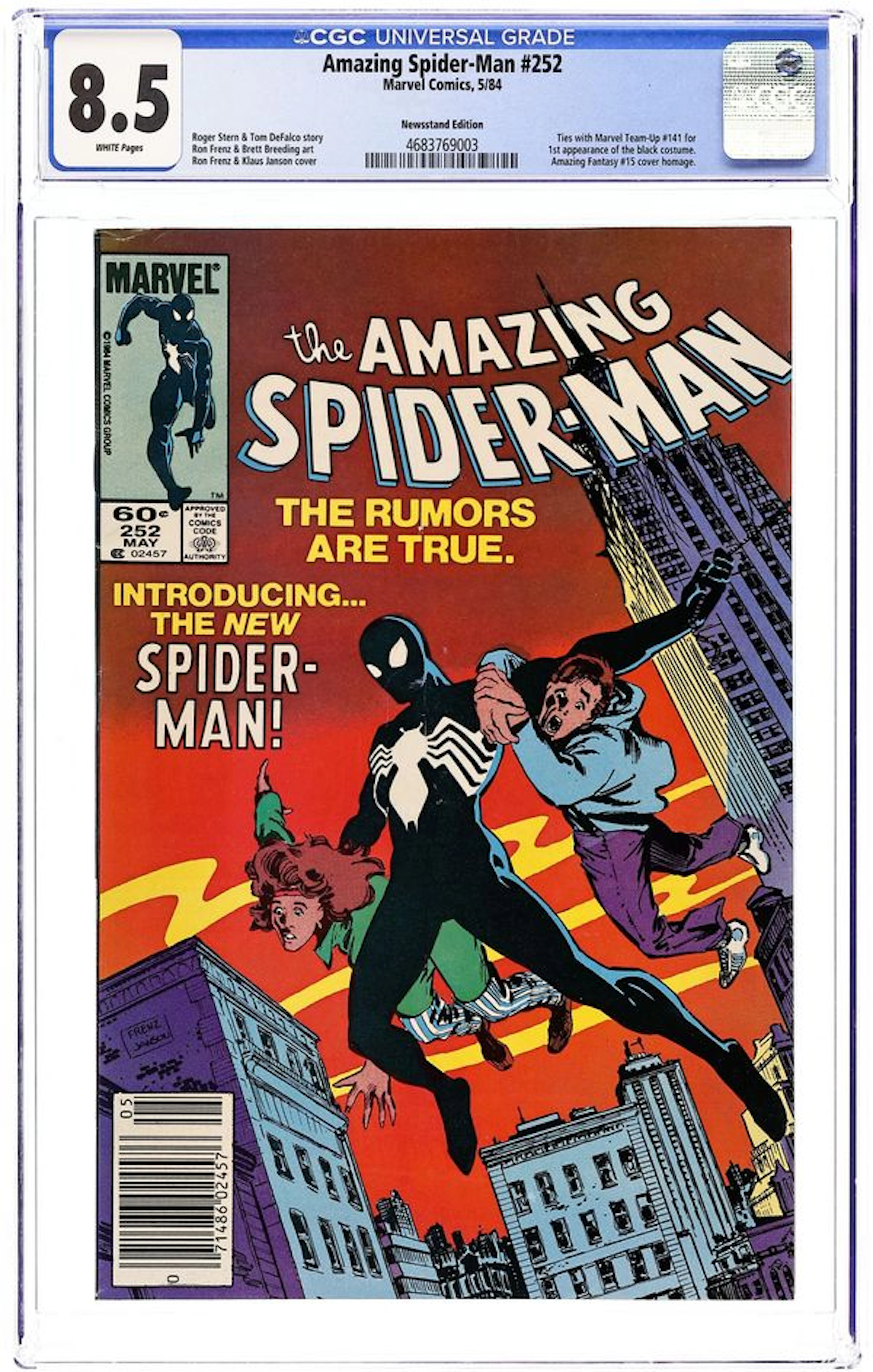 Amazing Spider-Man (1963 1st Series) 252N CGC 8.5
