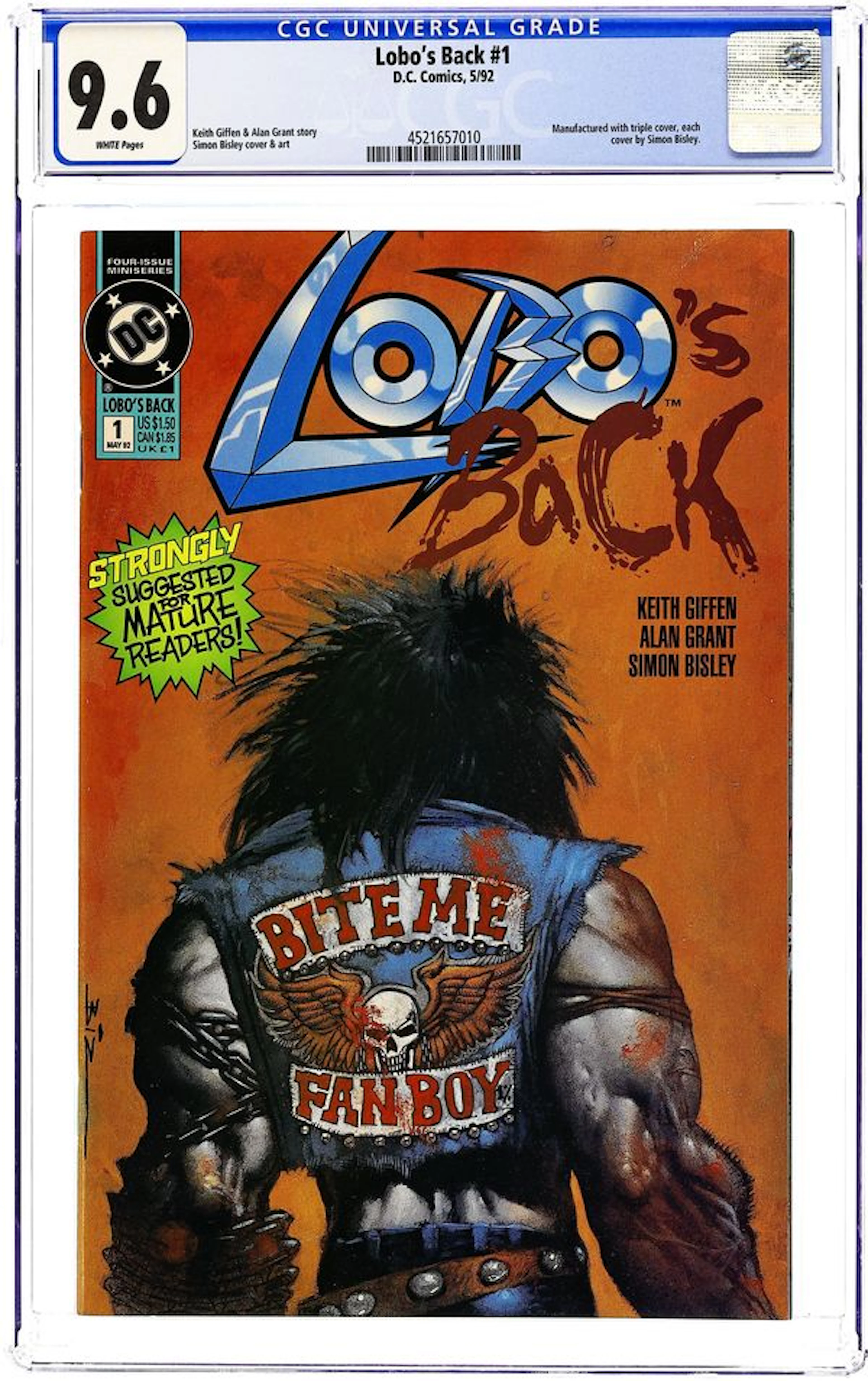 Lobo's Back (1992 DC) 1 CGC 9.6