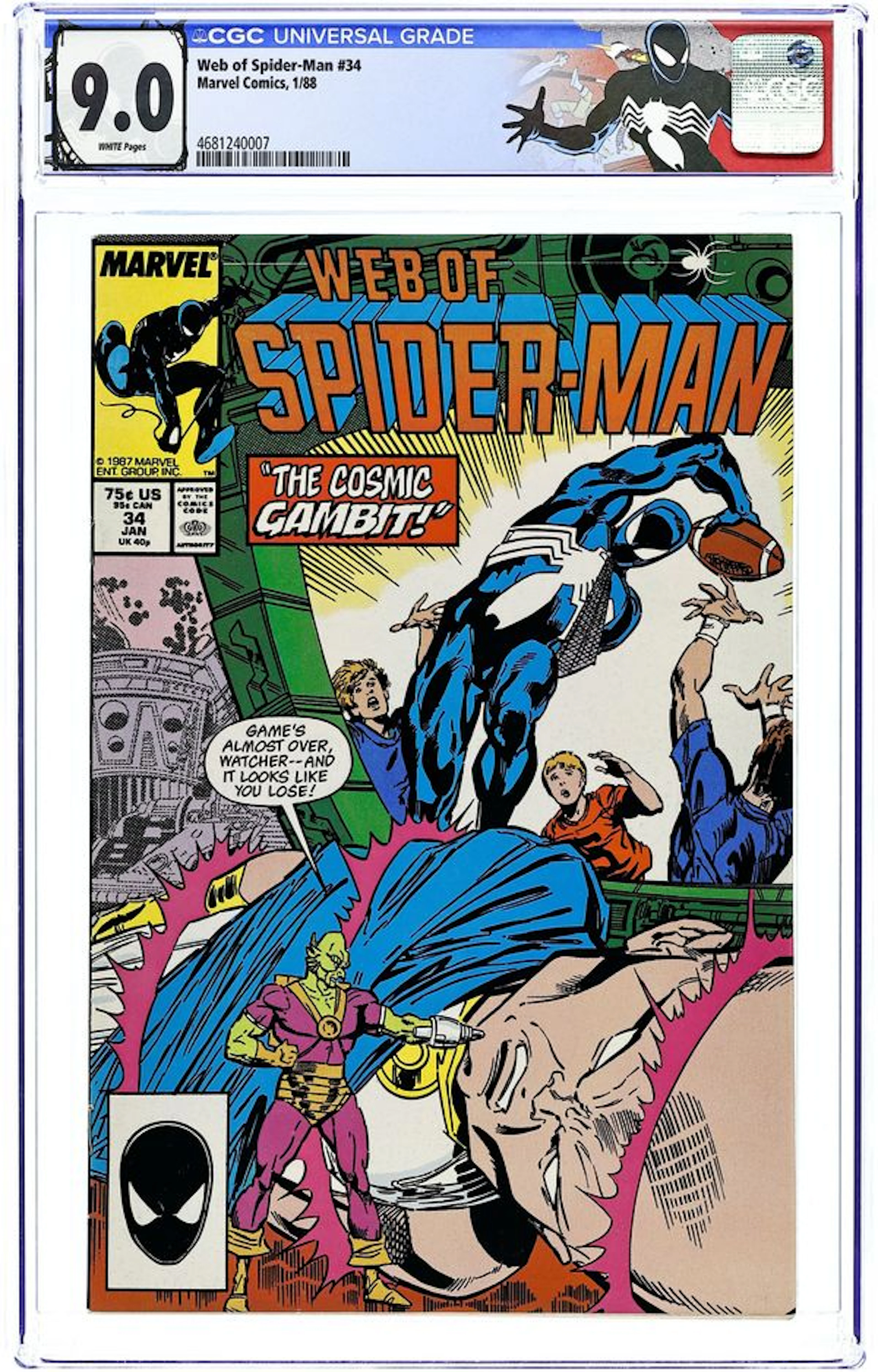Web of Spider-Man (1985 1st Series) 34D CGC 9.0