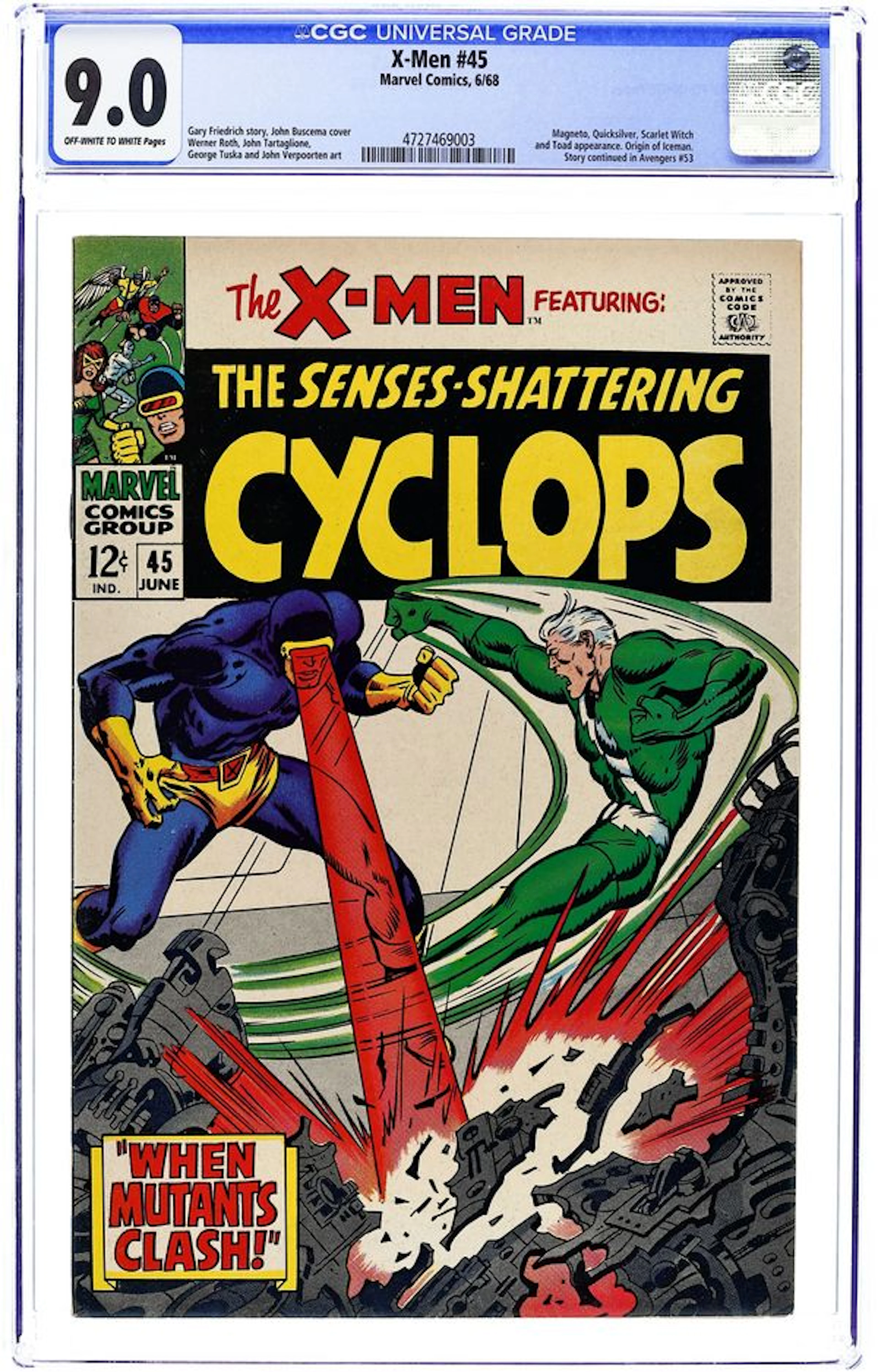 Uncanny X-Men (1963 1st Series) 45 CGC 9.0