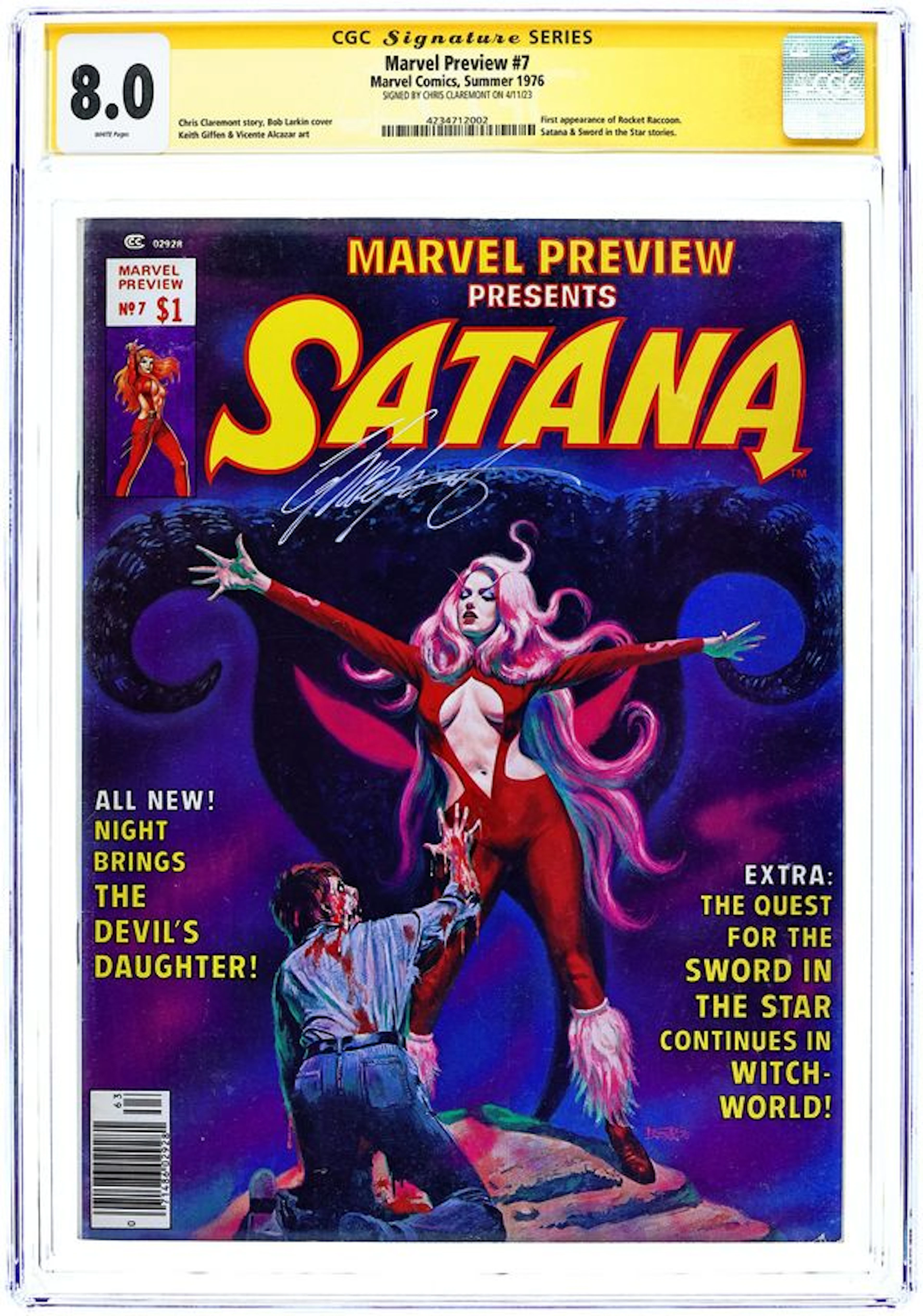Marvel Preview (1975 Magazine) 7 CGC 8.0 SS Claremont