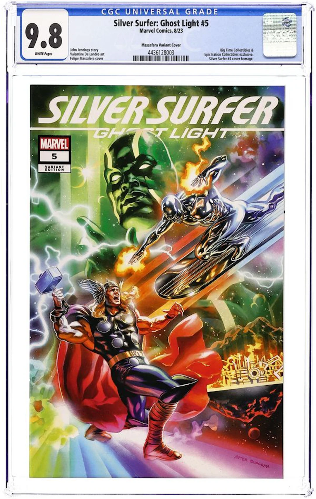 Silver Surfer Ghost Light (2023 Marvel) 5BTC.A CGC 9.8