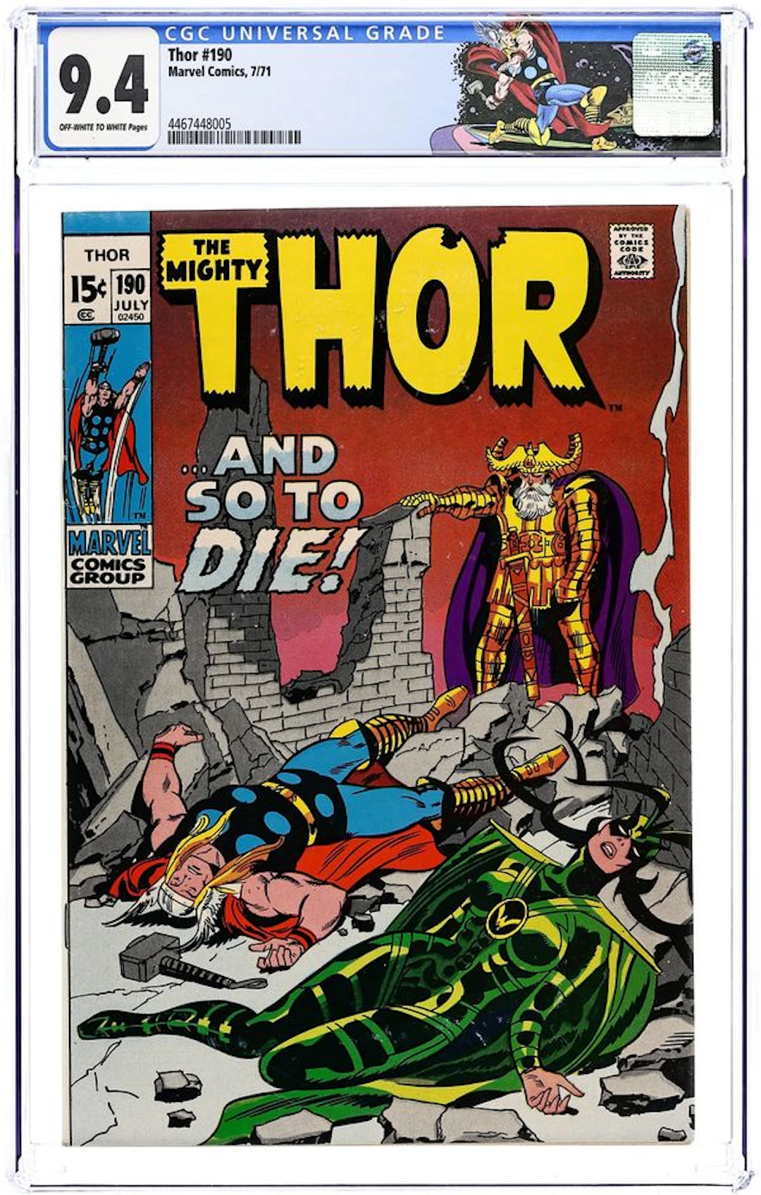 Thor (1962 Marvel 1st Series Journey Into Mystery) 190 CGC 9.4