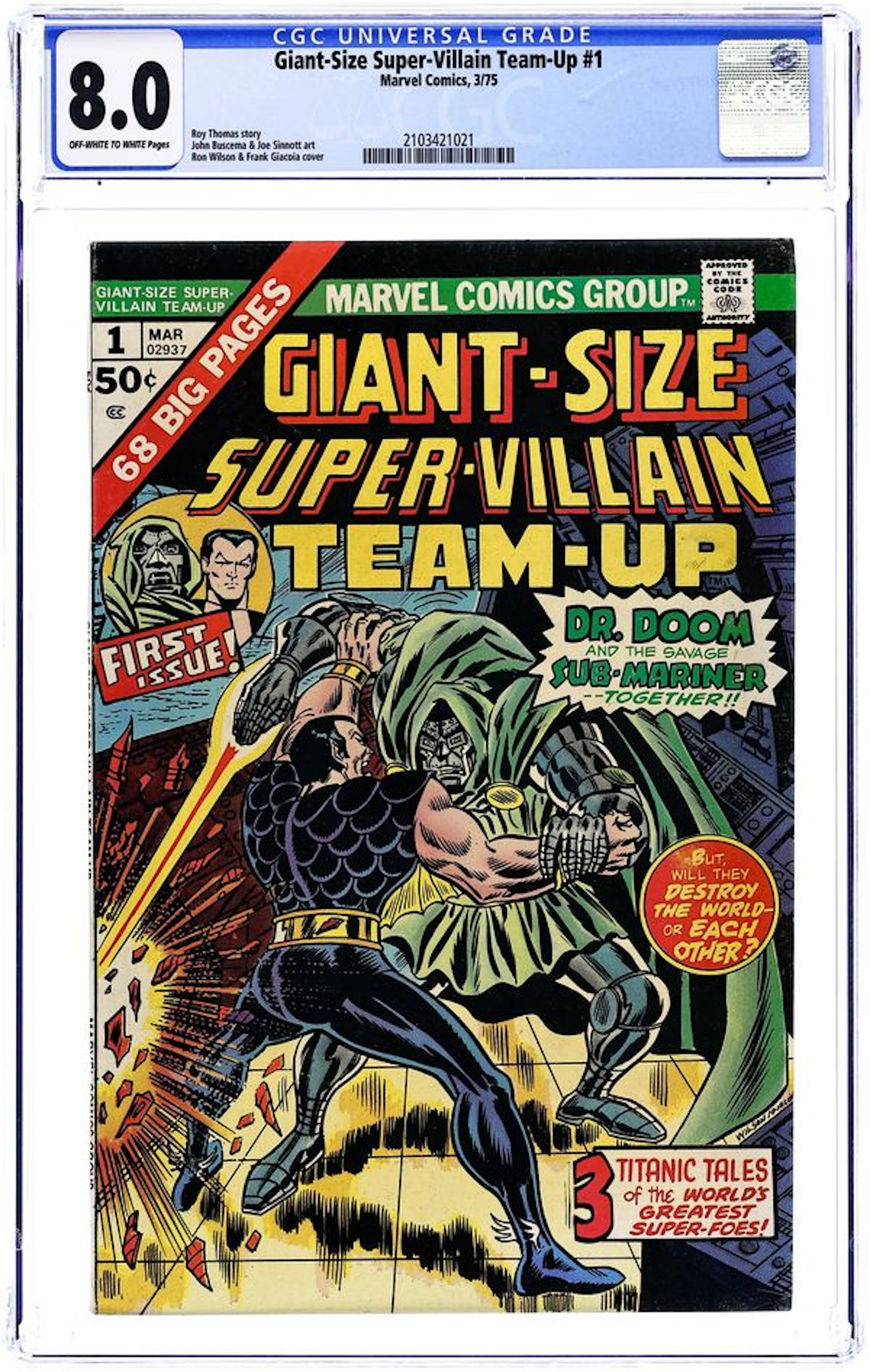 Giant Size Super-Villain Team-Up (1975) 1 CGC 8.0
