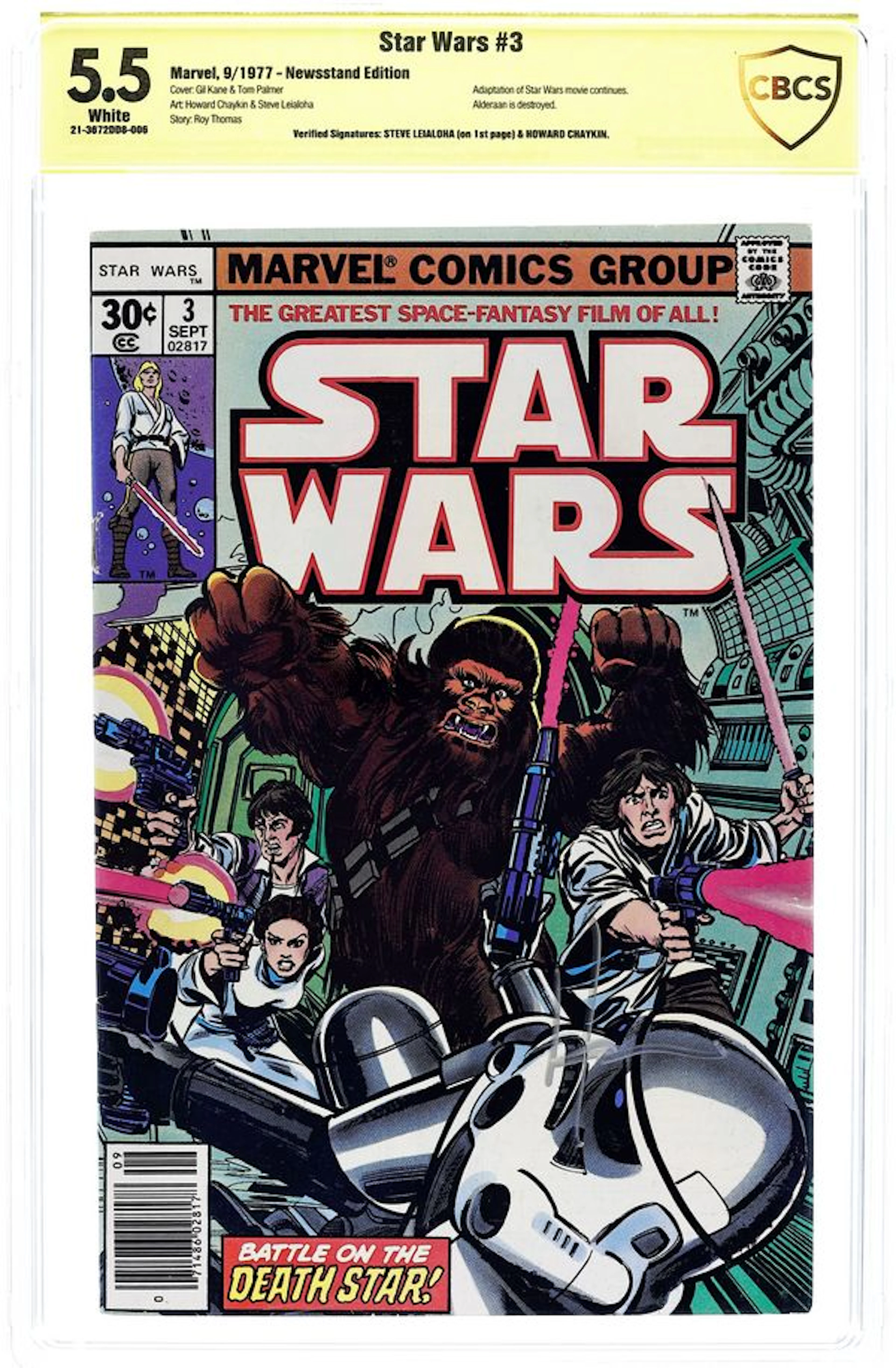 Star Wars (1977 Marvel) 3 CBCS 5.5 Verified Sig Leialoha/Chaykin