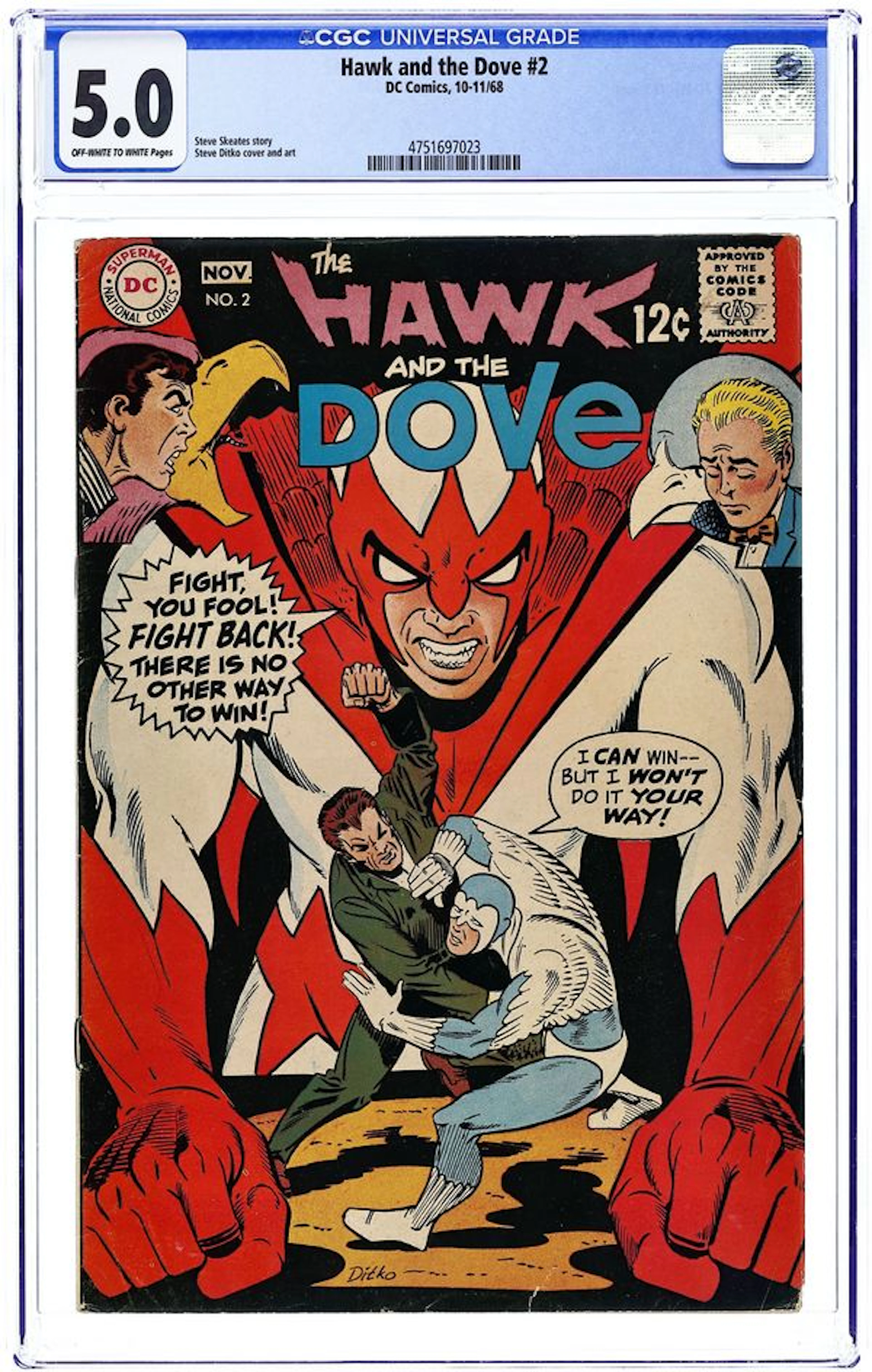Hawk and Dove (1968 1st Series) 2 CGC 5.0