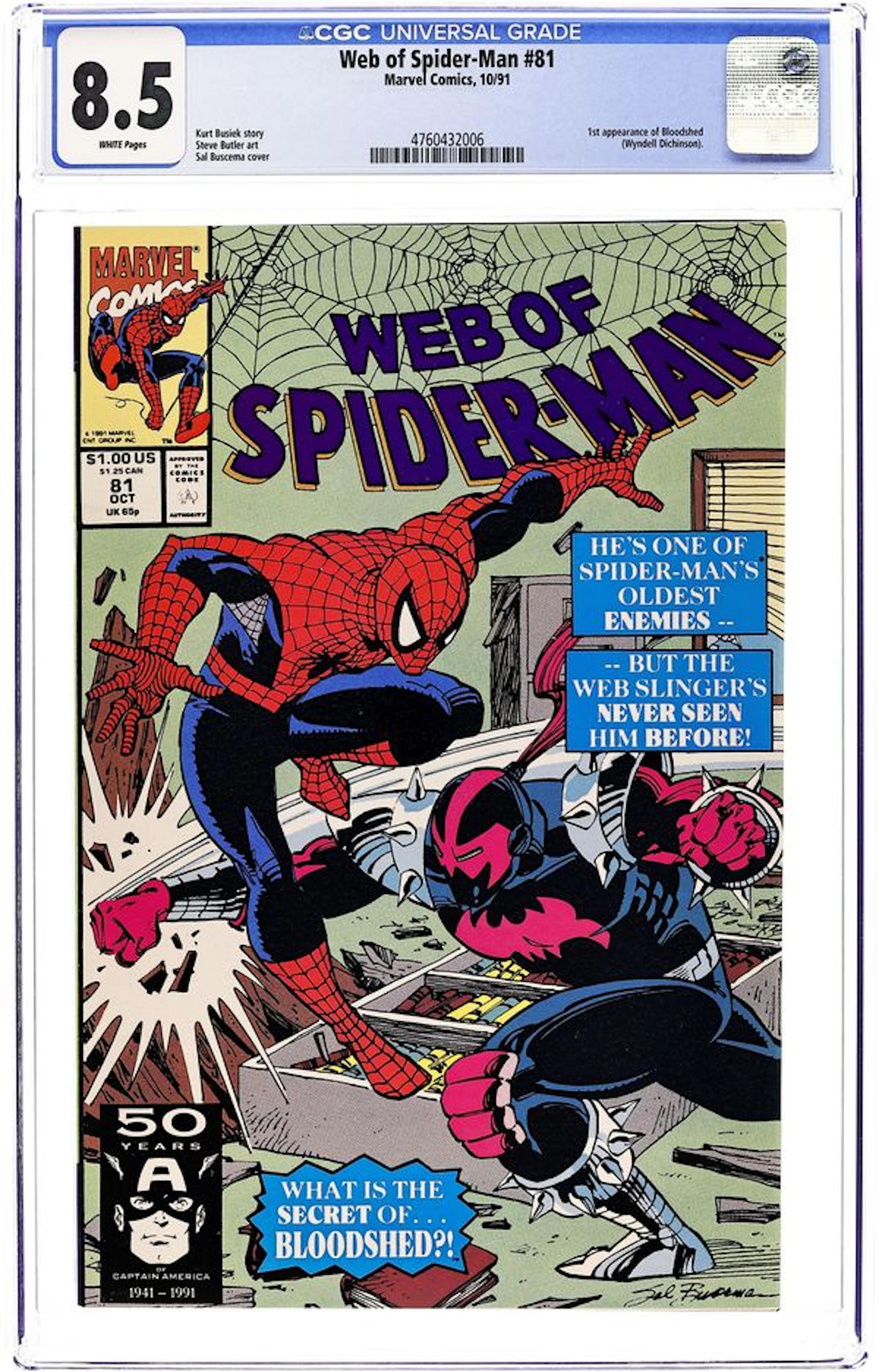 Web of Spider-Man (1985 1st Series) 81 CGC 8.5