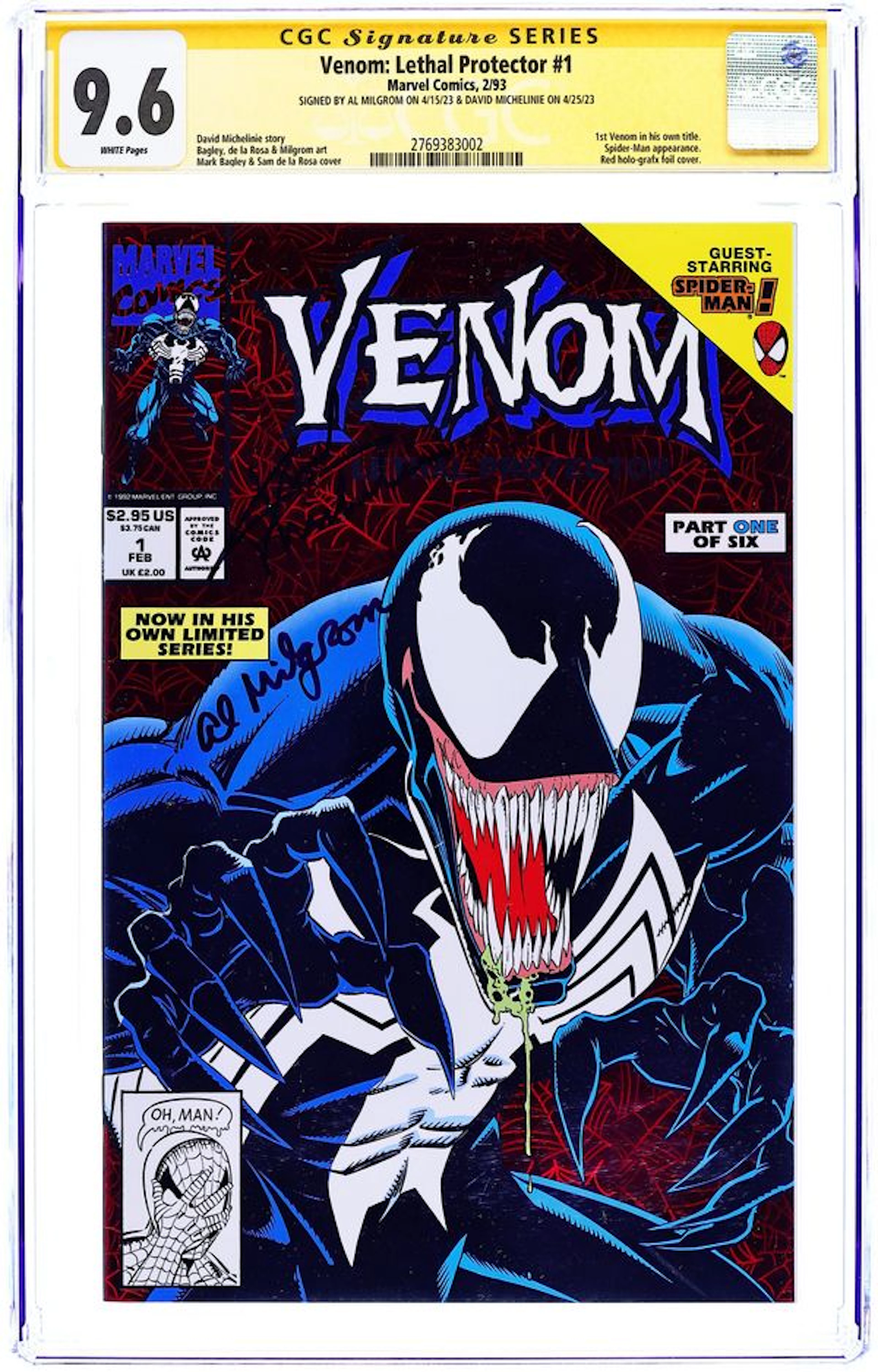 Venom Lethal Protector (1993) 1A.D CGC 9.6 SS Milgrom/Michelinie