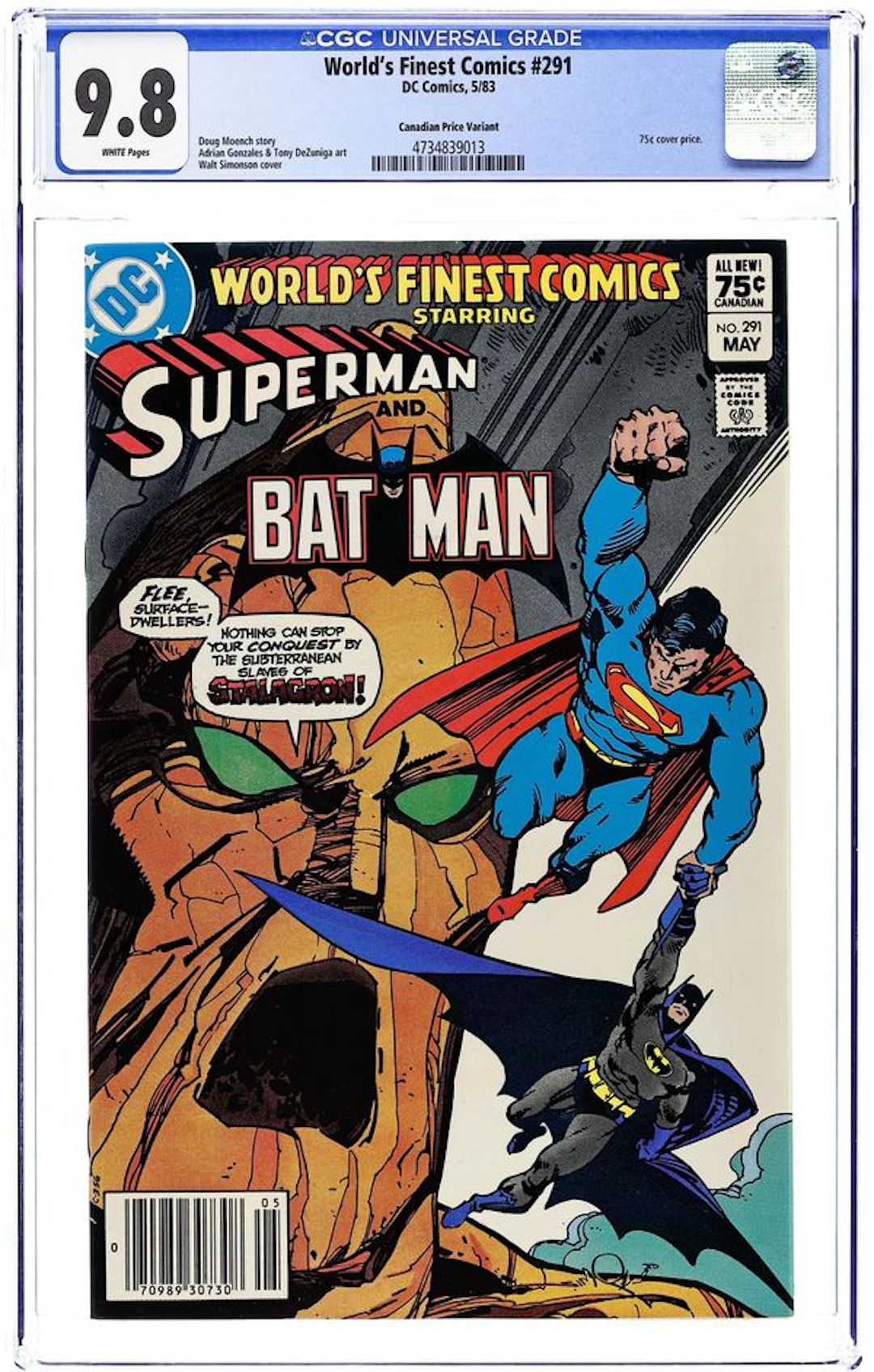 World's Finest Comics (1941) Canadian Price Variant 291 CGC 9.8