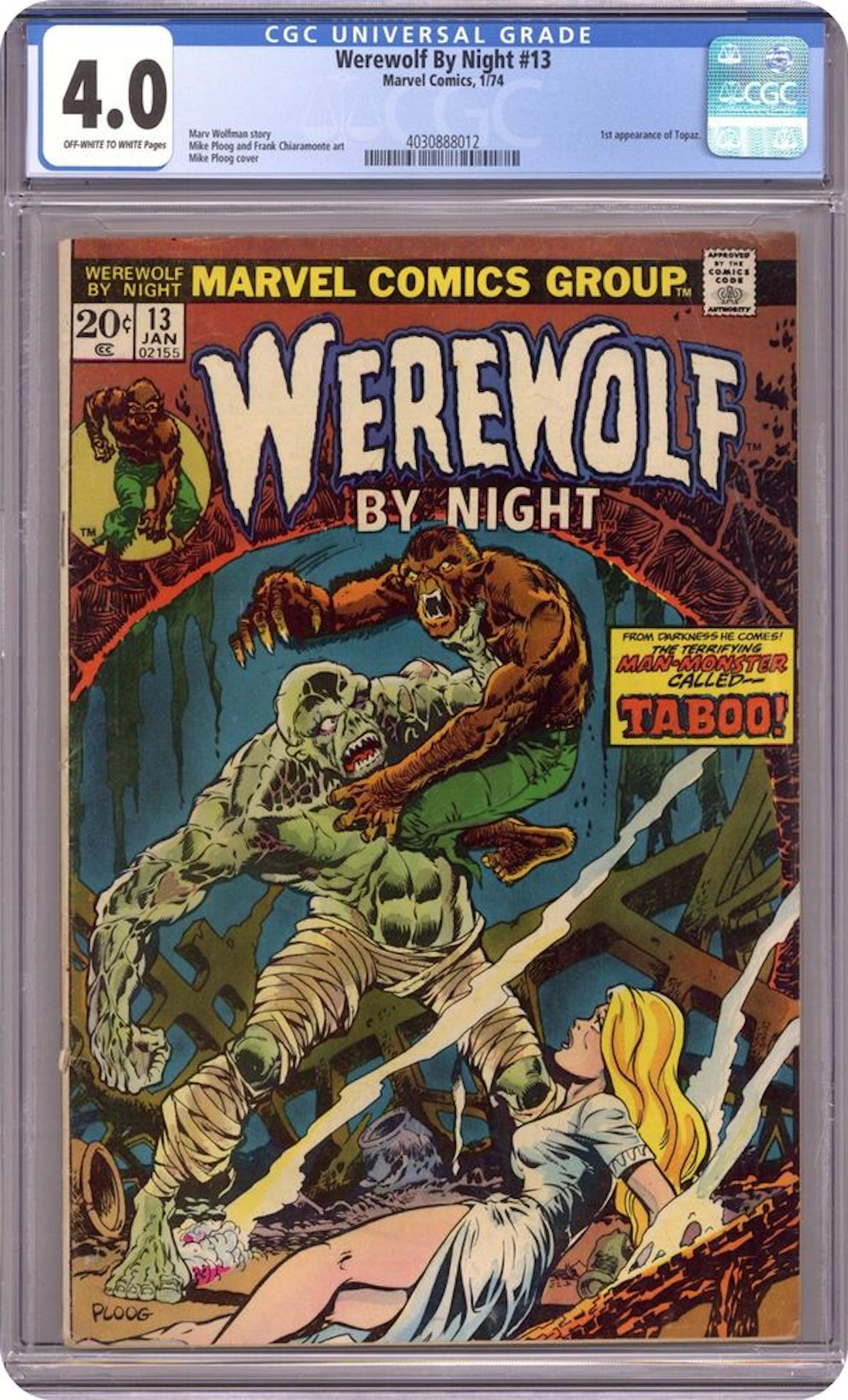 Werewolf by Night (1972 1st Series) 13 CGC 4.0