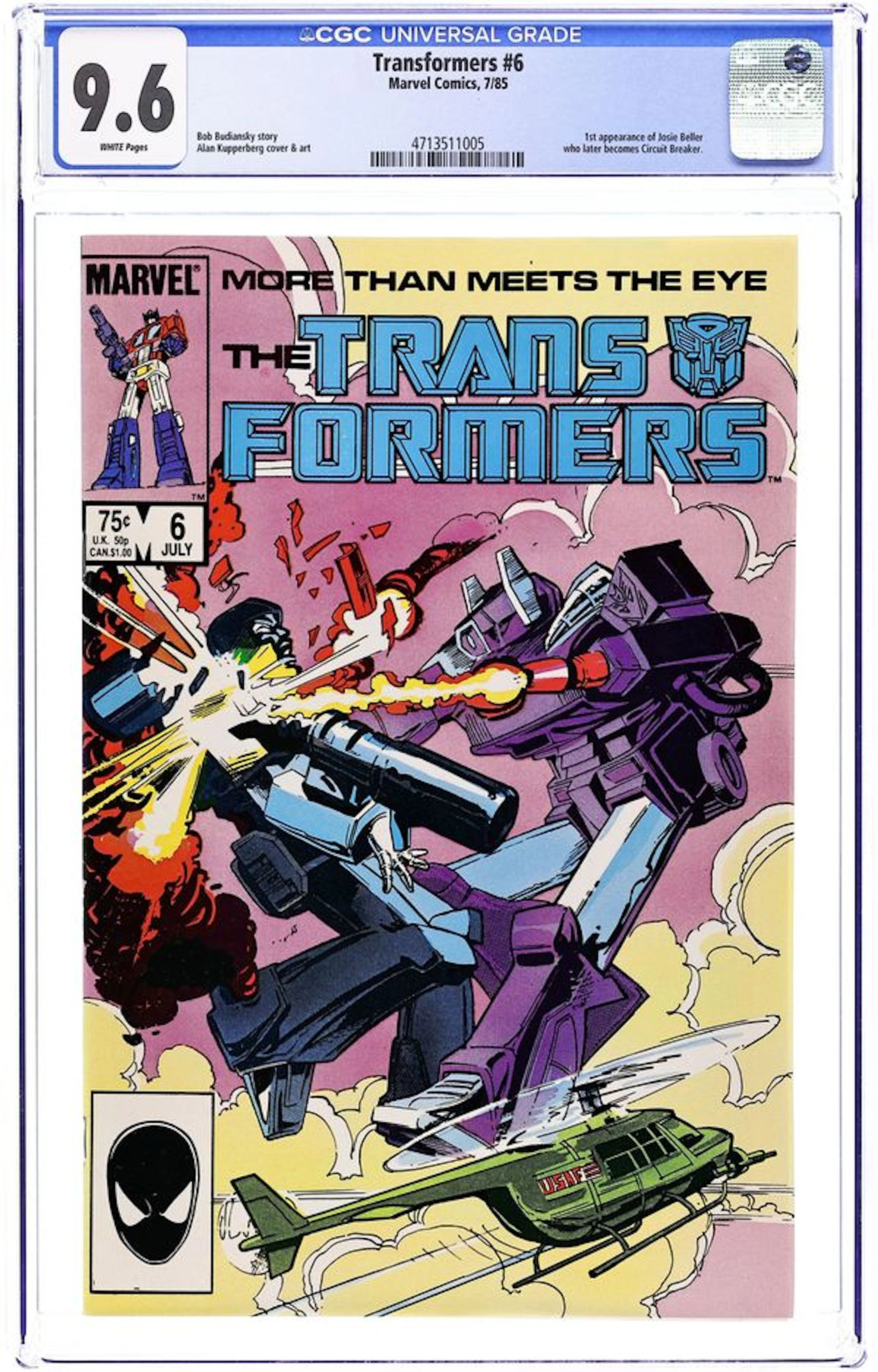 Transformers (1984 Marvel) 6 CGC 9.6